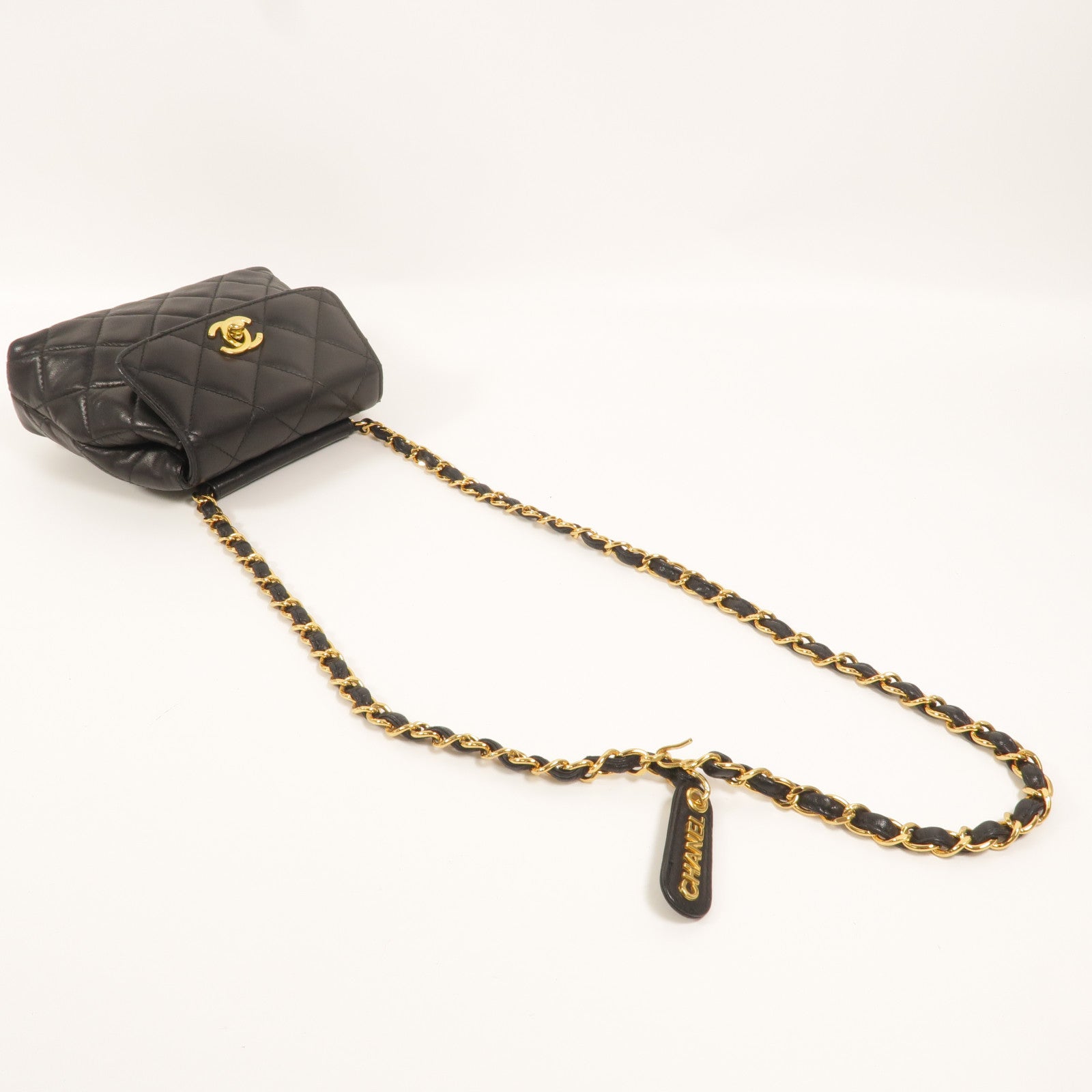 CHANEL 羊皮皮革Waist Bag鏈帶腰包