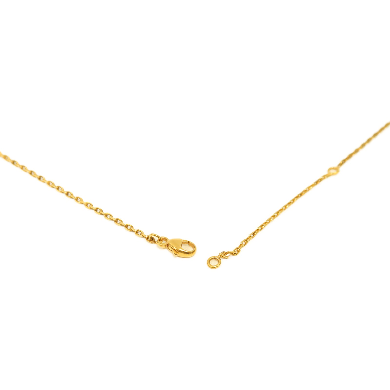 HERMES 金屬/皮革O'Kelly Necklace項鏈金色/粉紅色