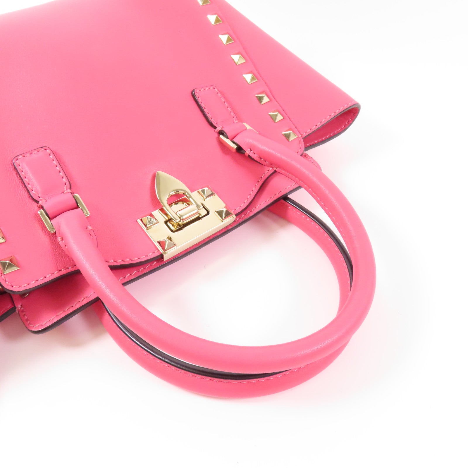 Valentino 牛皮皮革2 Way Shoulder金扣手挽肩背兩用袋