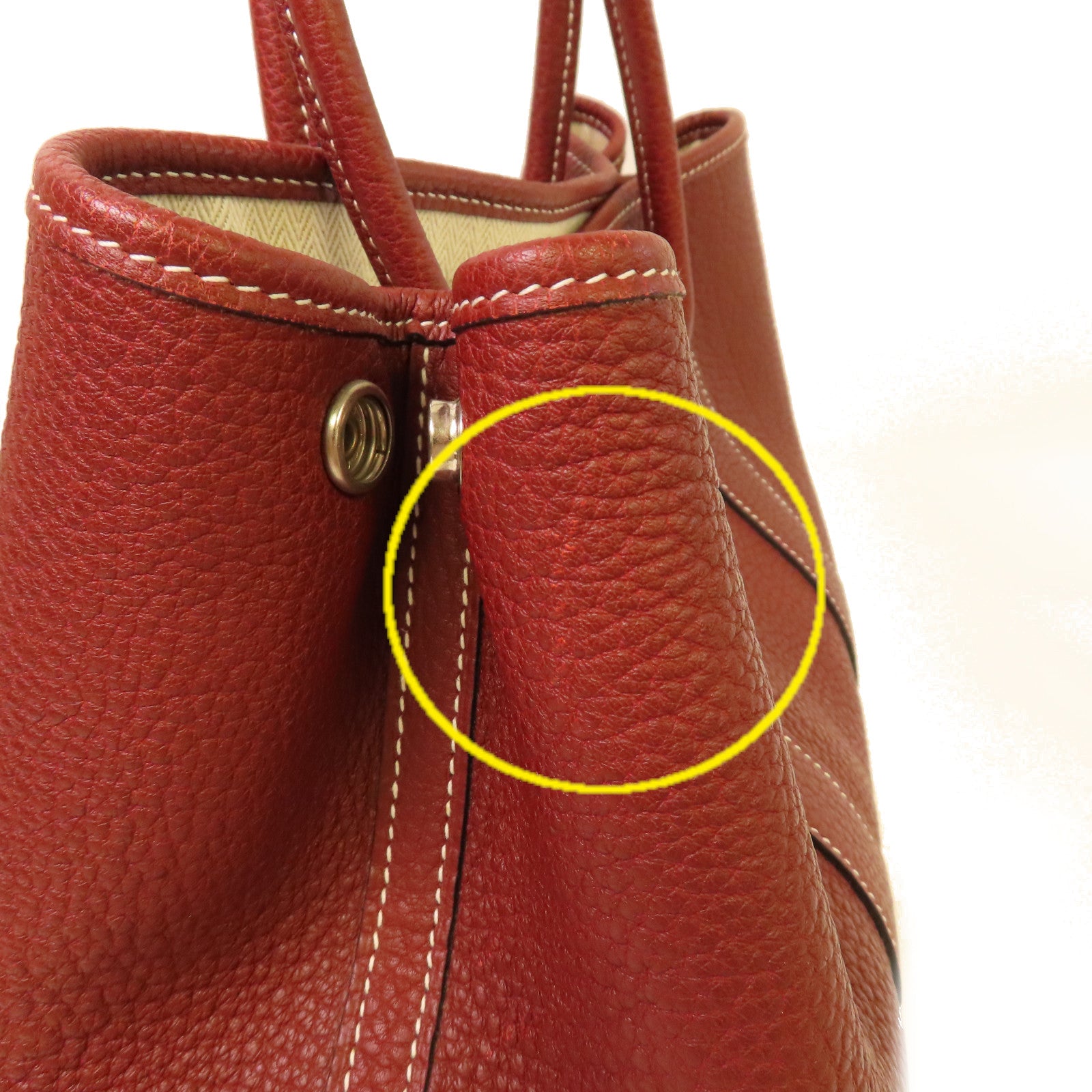 HERMES Negonda皮革Garden Party TPM Tote Bag銀扣手挽袋Rouge H愛馬仕紅色