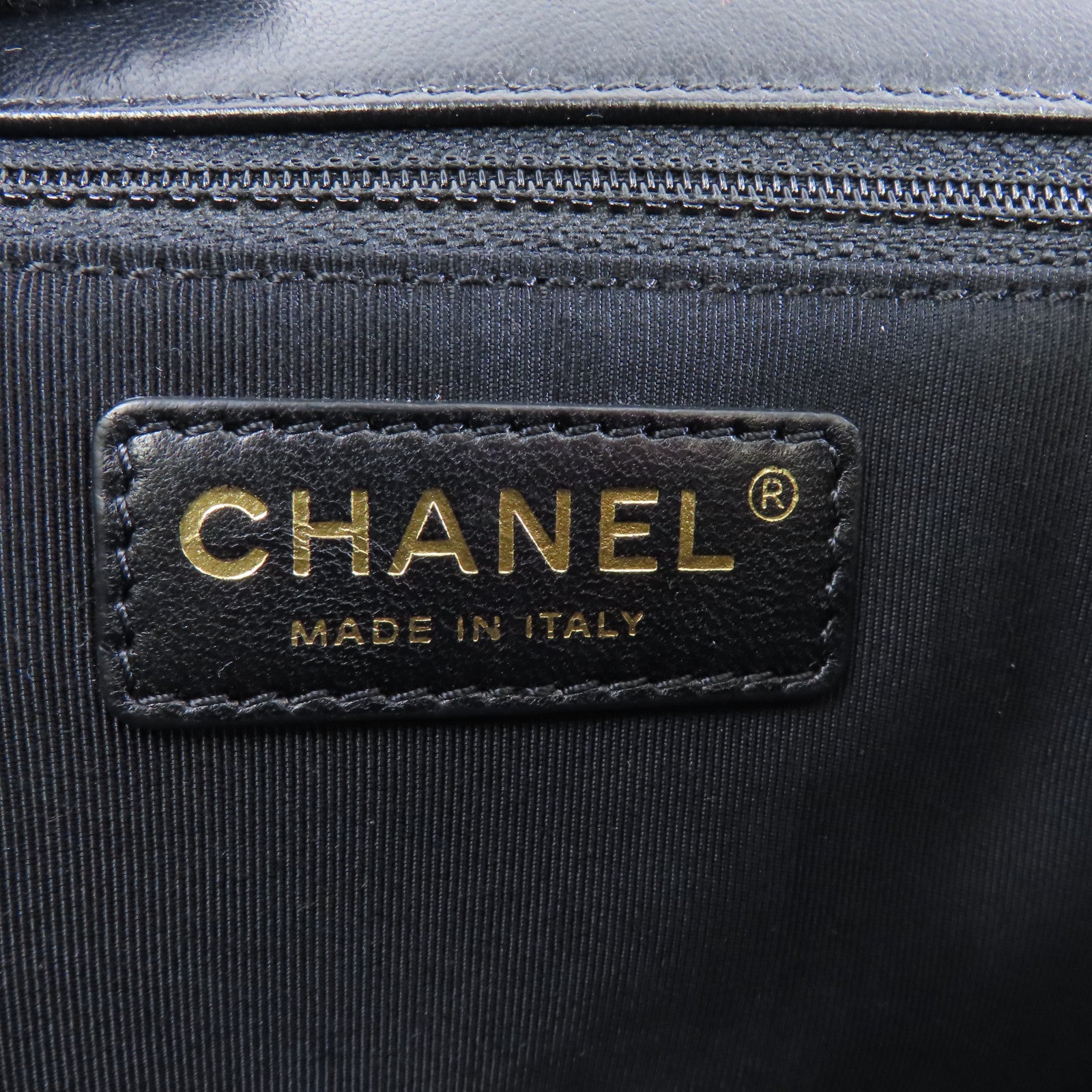 CHANEL 菱格牛皮皮革Chain Shoulder Bag金扣鏈帶肩背袋黑色