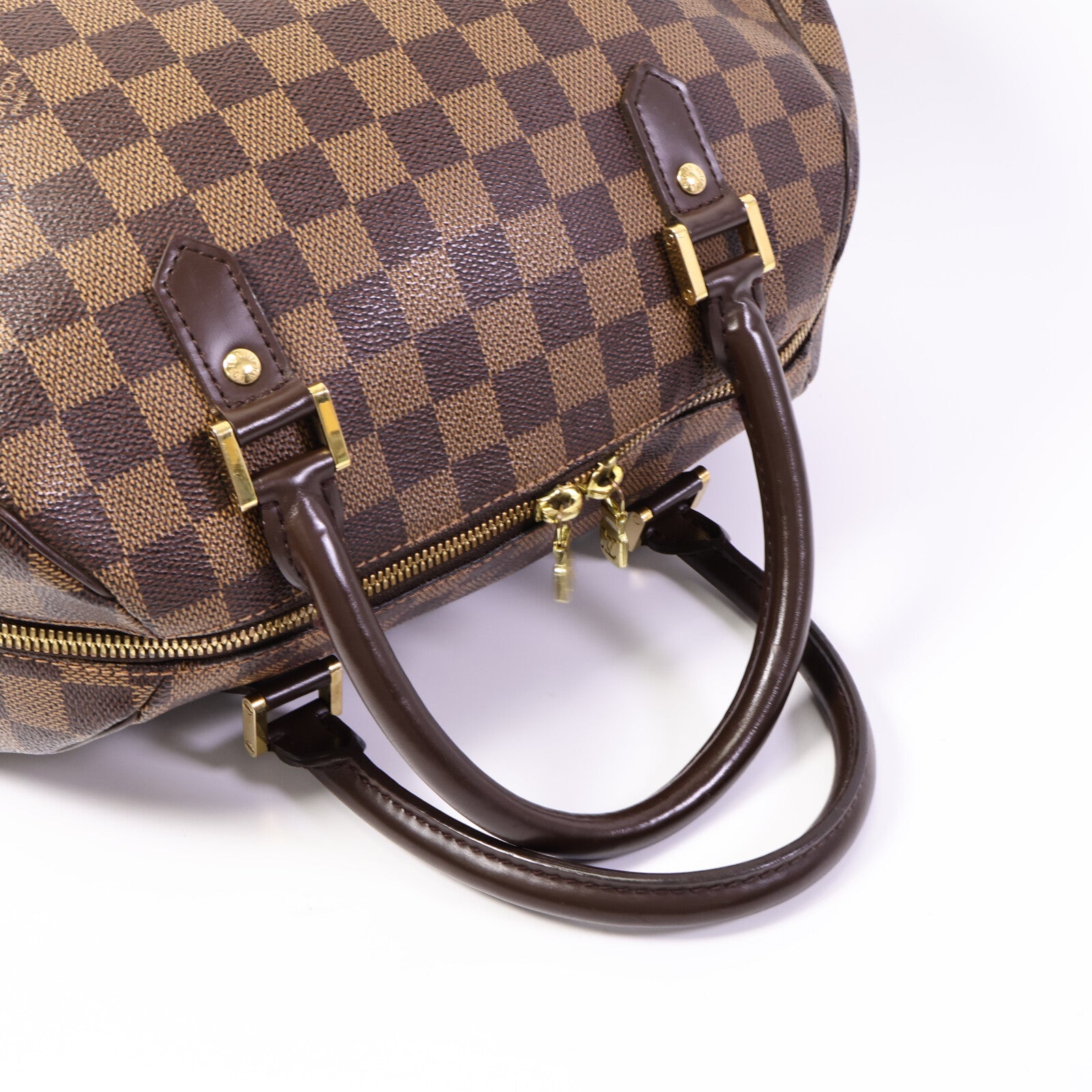 LOUIS VUITTON Damier Ribera MM金扣手挽袋