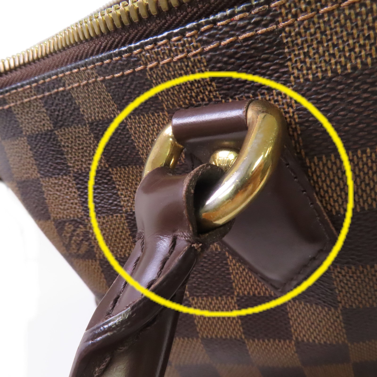 LOUIS VUITTON Damier Ebene Saleya MM Tote Bag金扣肩背袋啡色