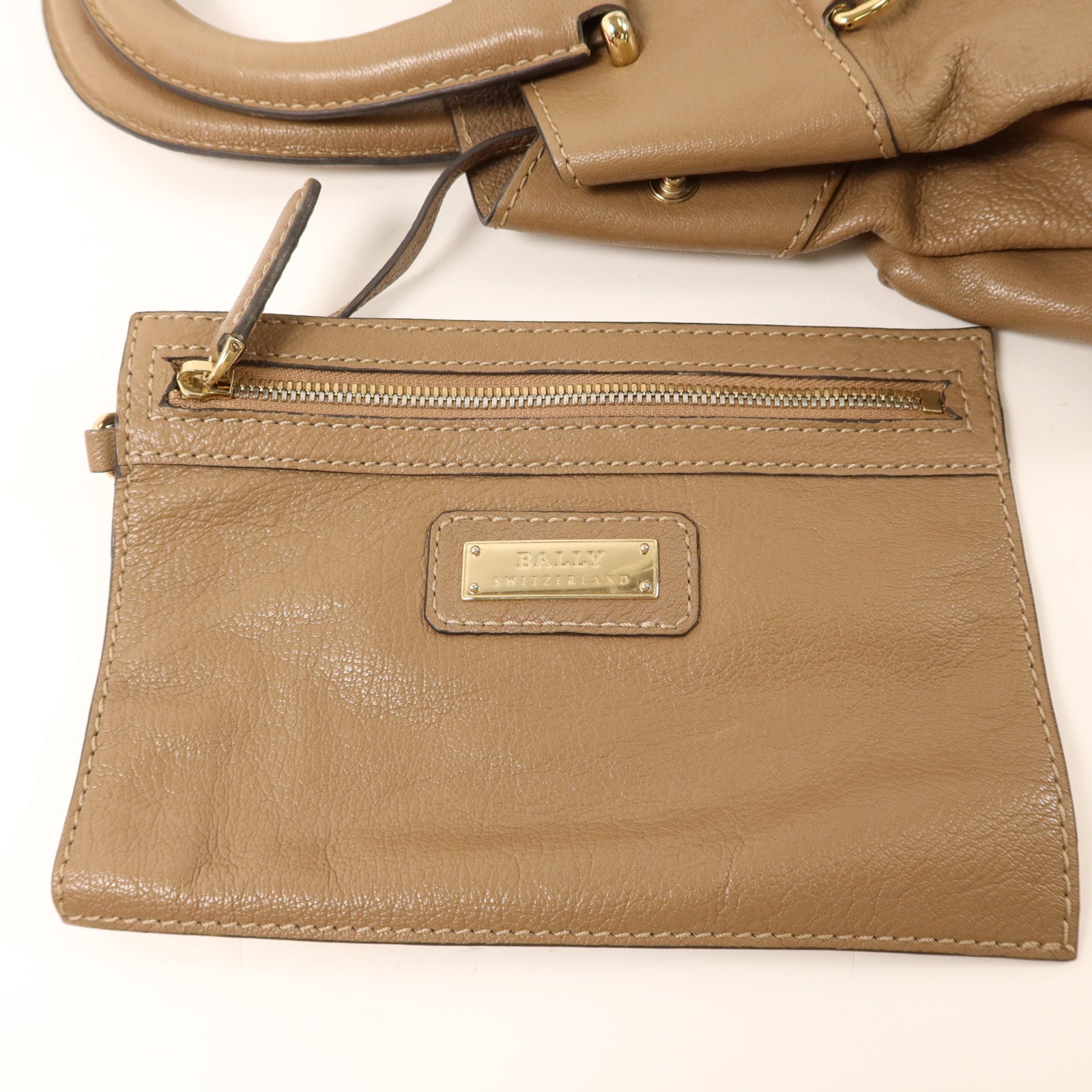 BALLY 牛皮皮革2 Way Shoulder Bag金扣手挽肩背兩用袋
