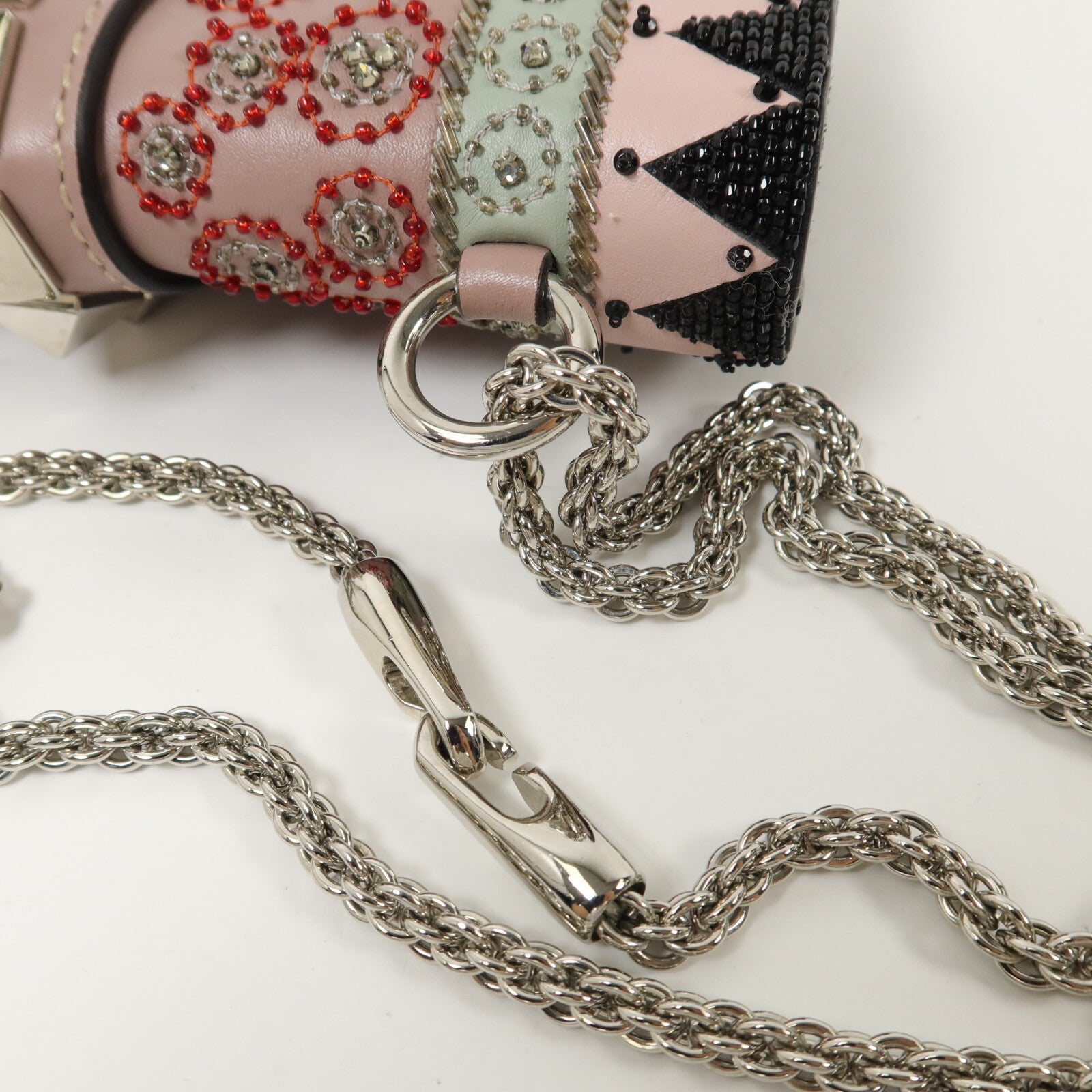 Valentino 牛皮皮革Rockstud Glam Lock Flap Bag鏈帶肩背袋