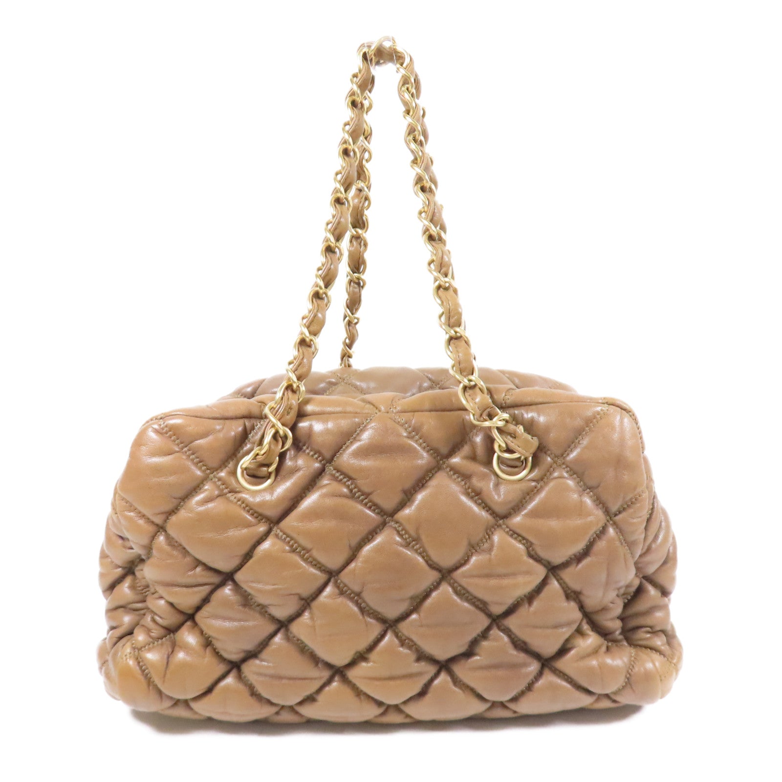 CHANEL 羊皮皮革Chain Shoulder金扣鏈帶肩背袋