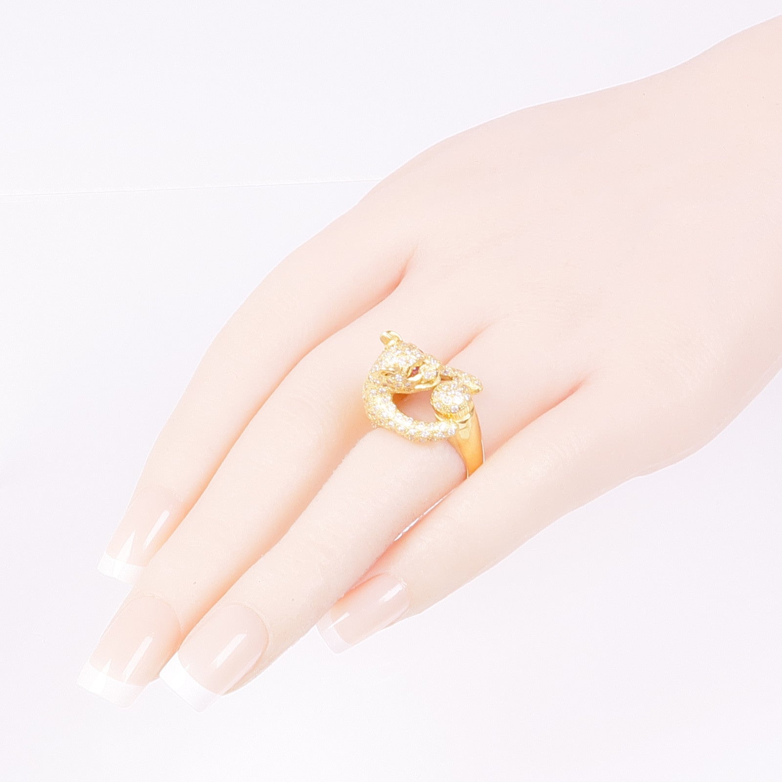 JEWELRY 18K黃金Diamond Ruby Ring鑽石戒指US#6