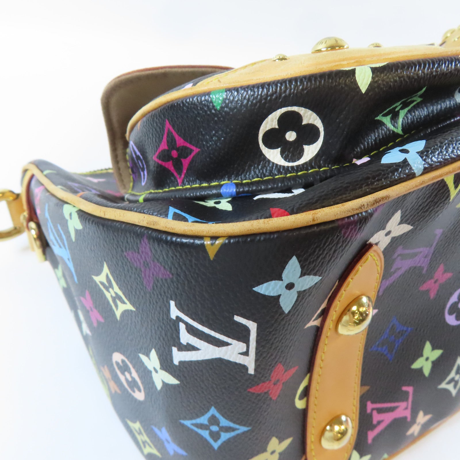 LOUIS VUITTON 【清倉大減價】Monogram Multicolore Rita金扣手挽袋黑色/彩色