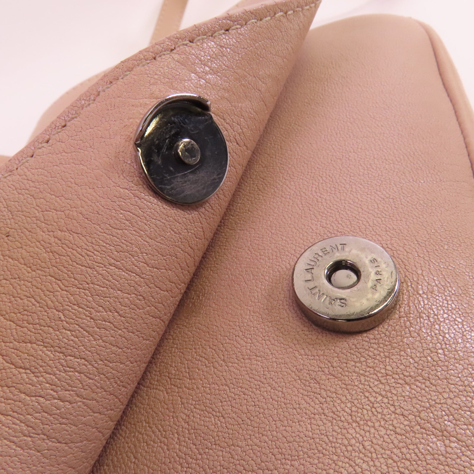 SAINT LAURENT 牛皮皮革2Way Shoulder Bag銀扣手挽肩背兩用袋