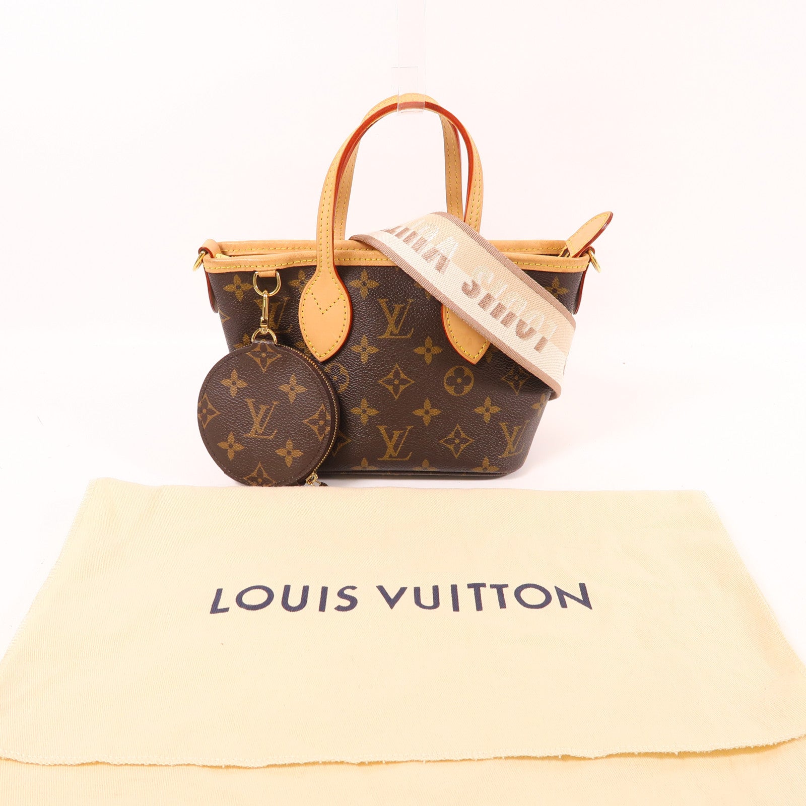 LOUIS VUITTON Monogram Neverfull BB金扣手挽肩背兩用袋