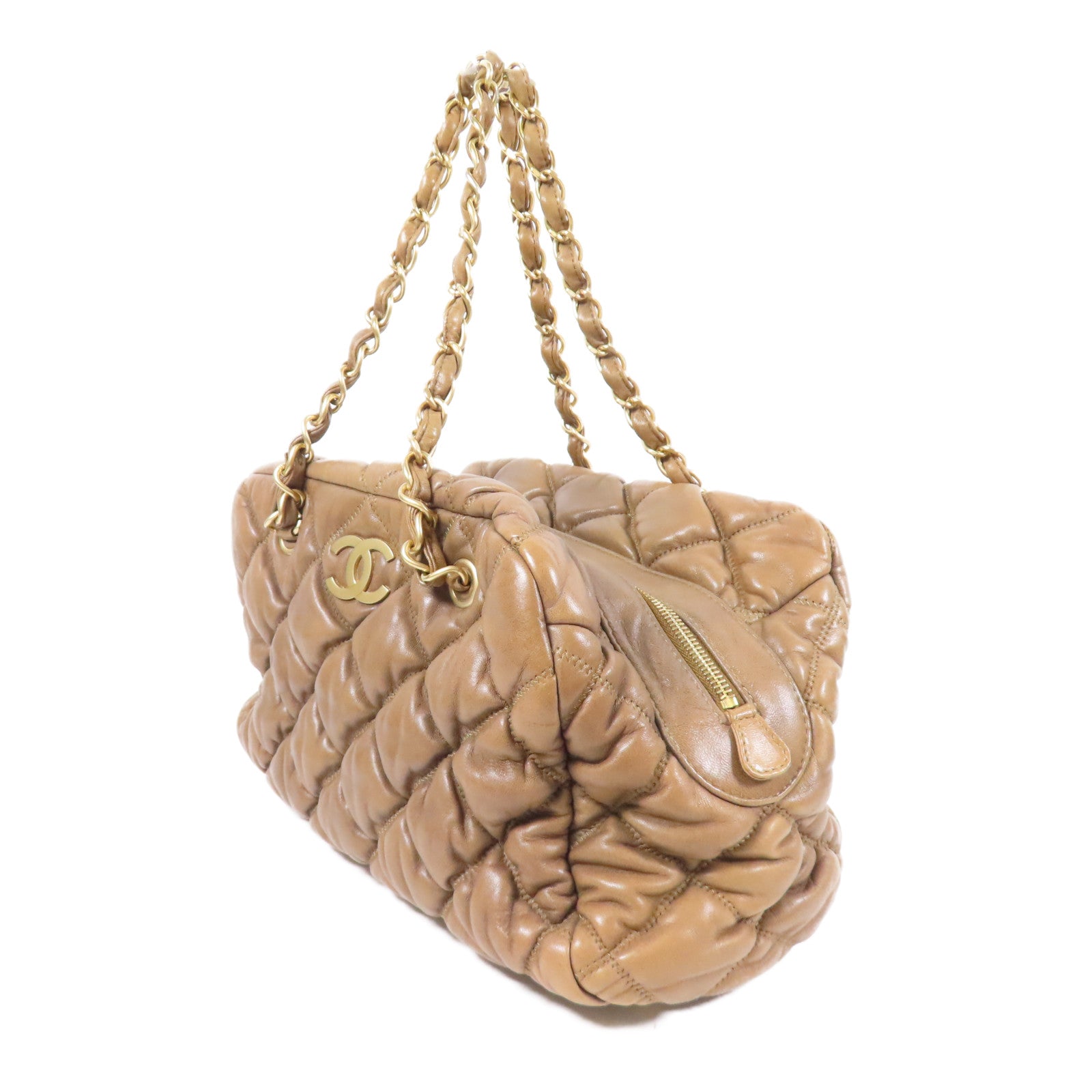 CHANEL 羊皮皮革Chain Shoulder金扣鏈帶肩背袋