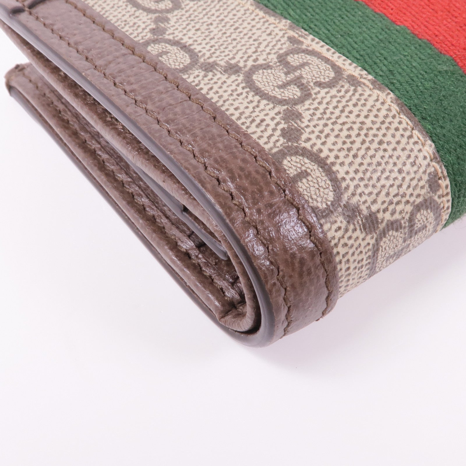 GUCCI 塗層帆布Ophidia GG金扣錢包