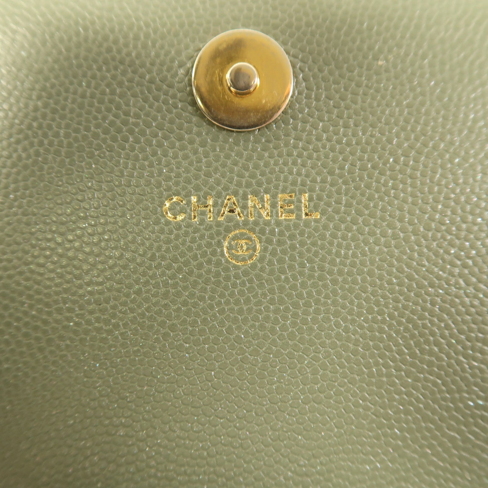 CHANEL 牛皮皮革Classic Square WOC金扣鏈帶肩背袋