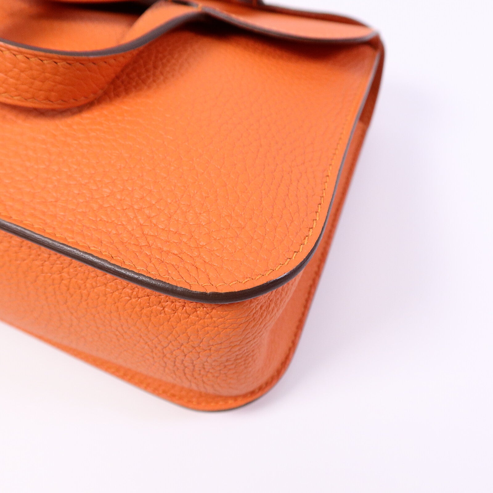 HERMES Clemence皮革Halzan 25手挽肩背兩用袋Feu