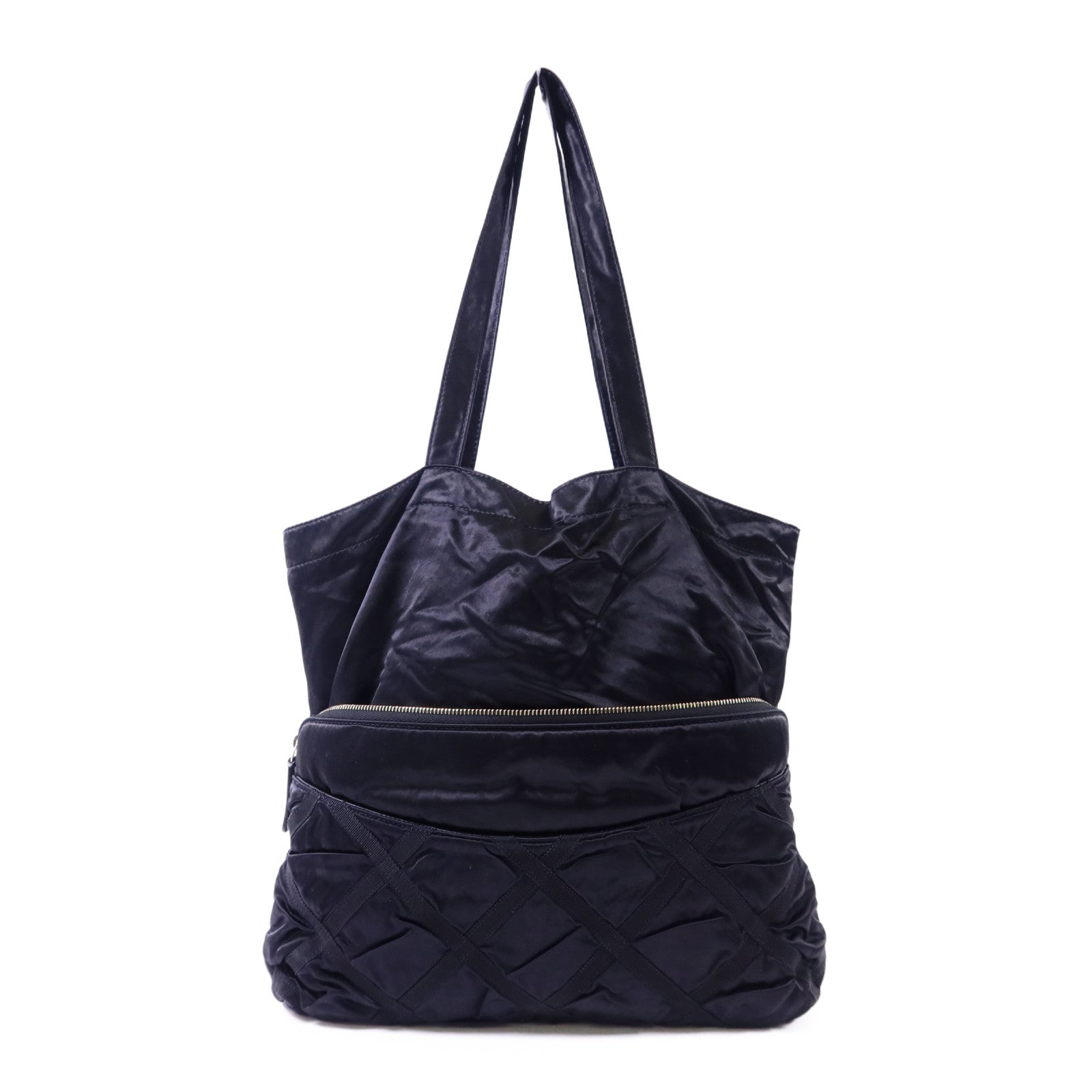 CHANEL 緞布Grosgrain Tote Bag金扣手挽袋