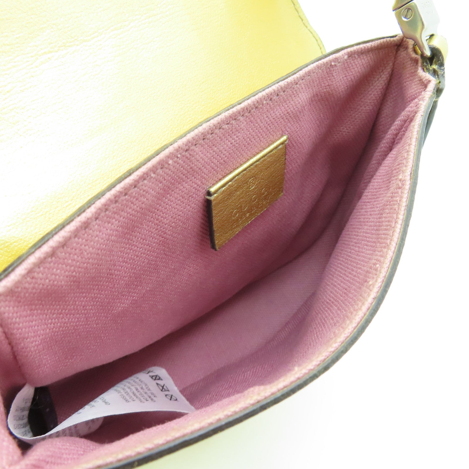 GUCCI 【清倉大減價】皮革Shoulder Bag銀扣肩背袋金色