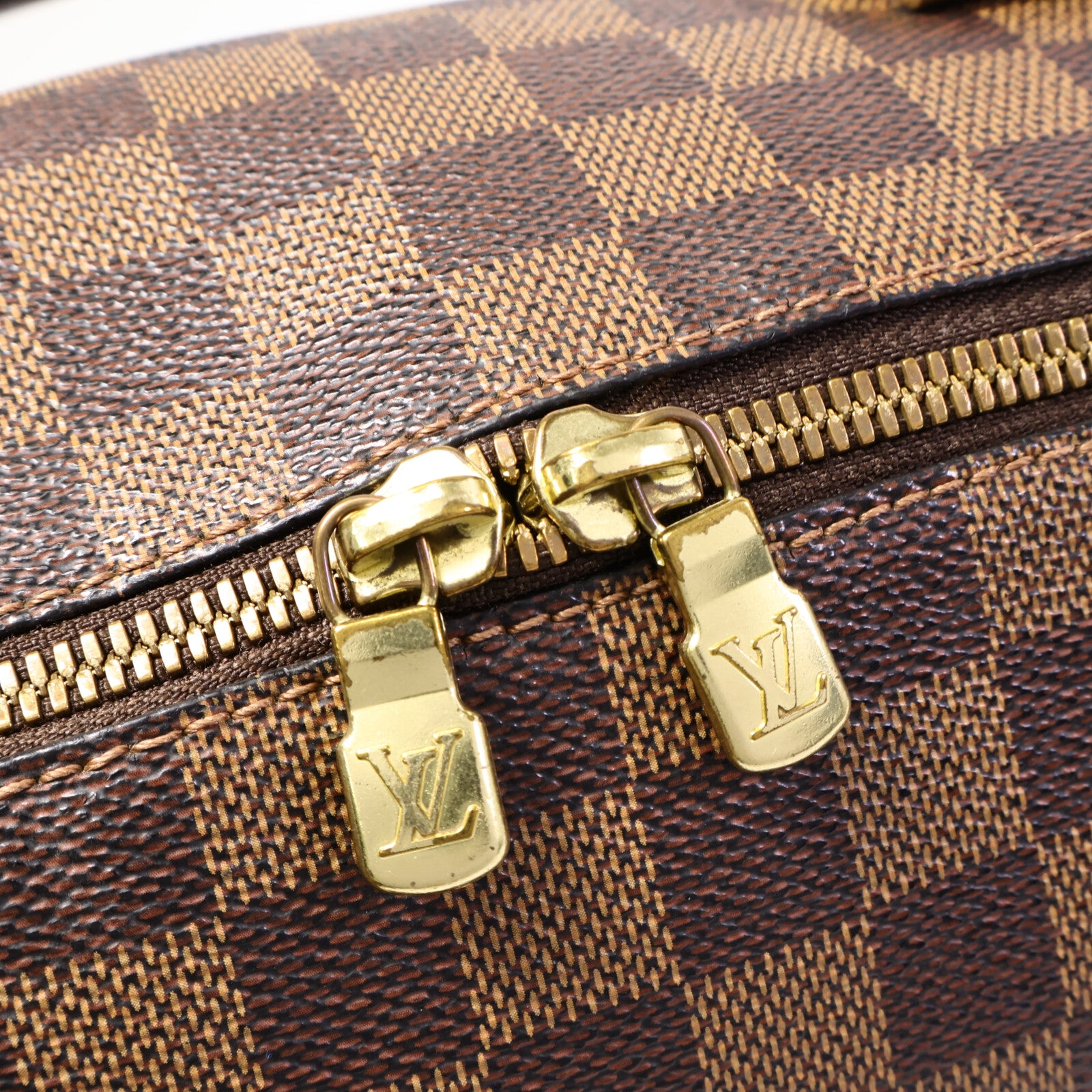 LOUIS VUITTON Damier Ribera MM金扣手挽袋