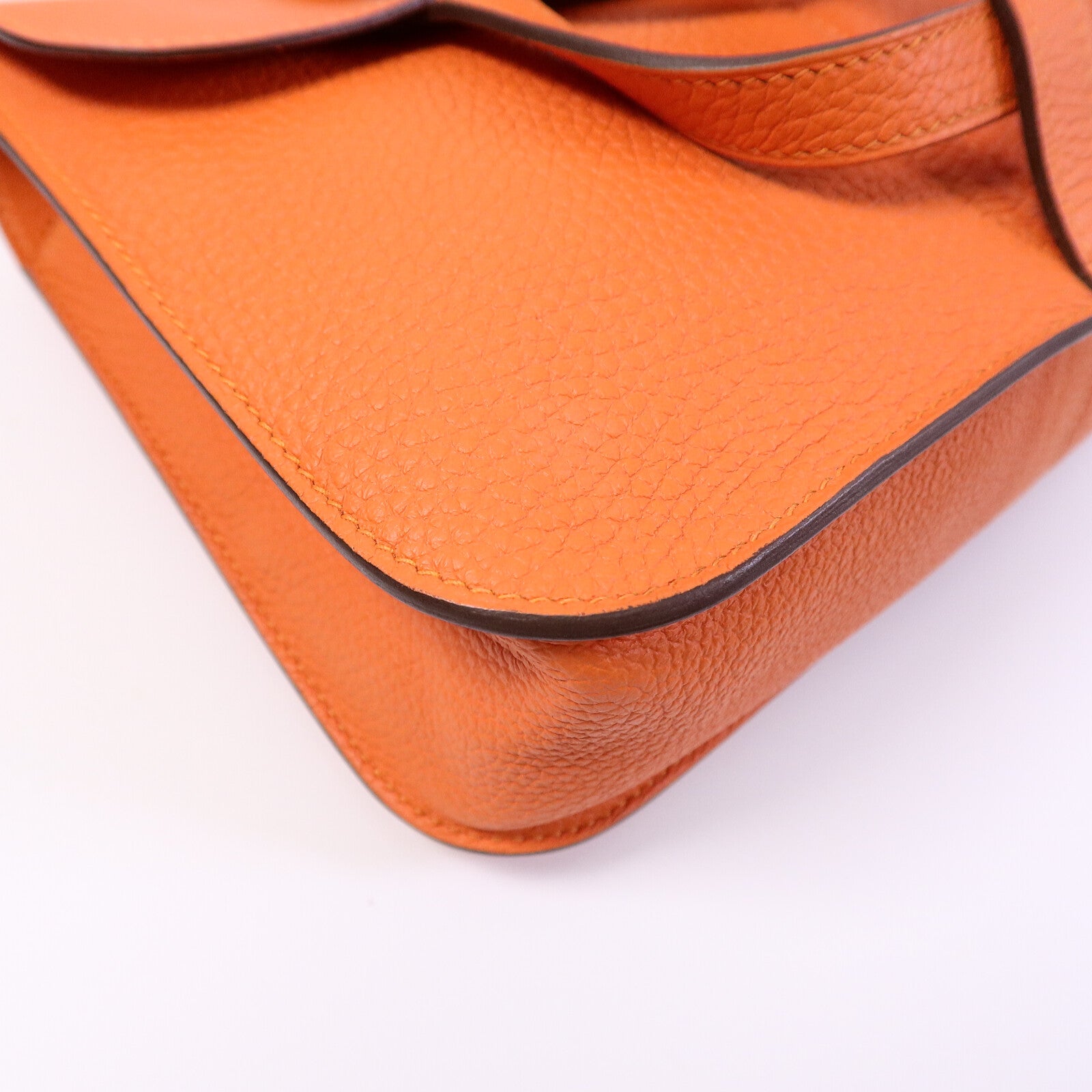 HERMES Clemence皮革Halzan 25手挽肩背兩用袋Feu