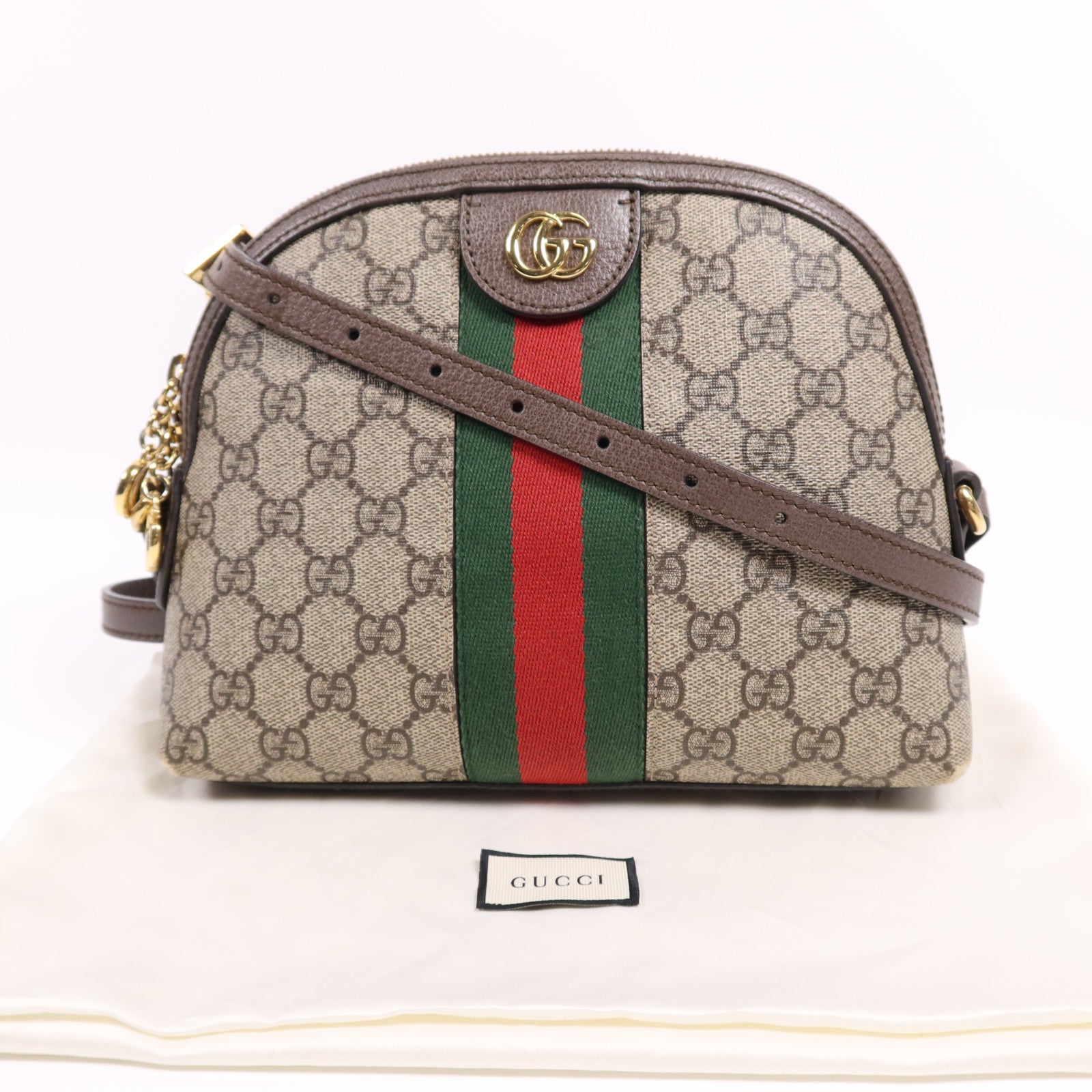 GUCCI 塗層帆布GG Ophidia金扣肩背袋