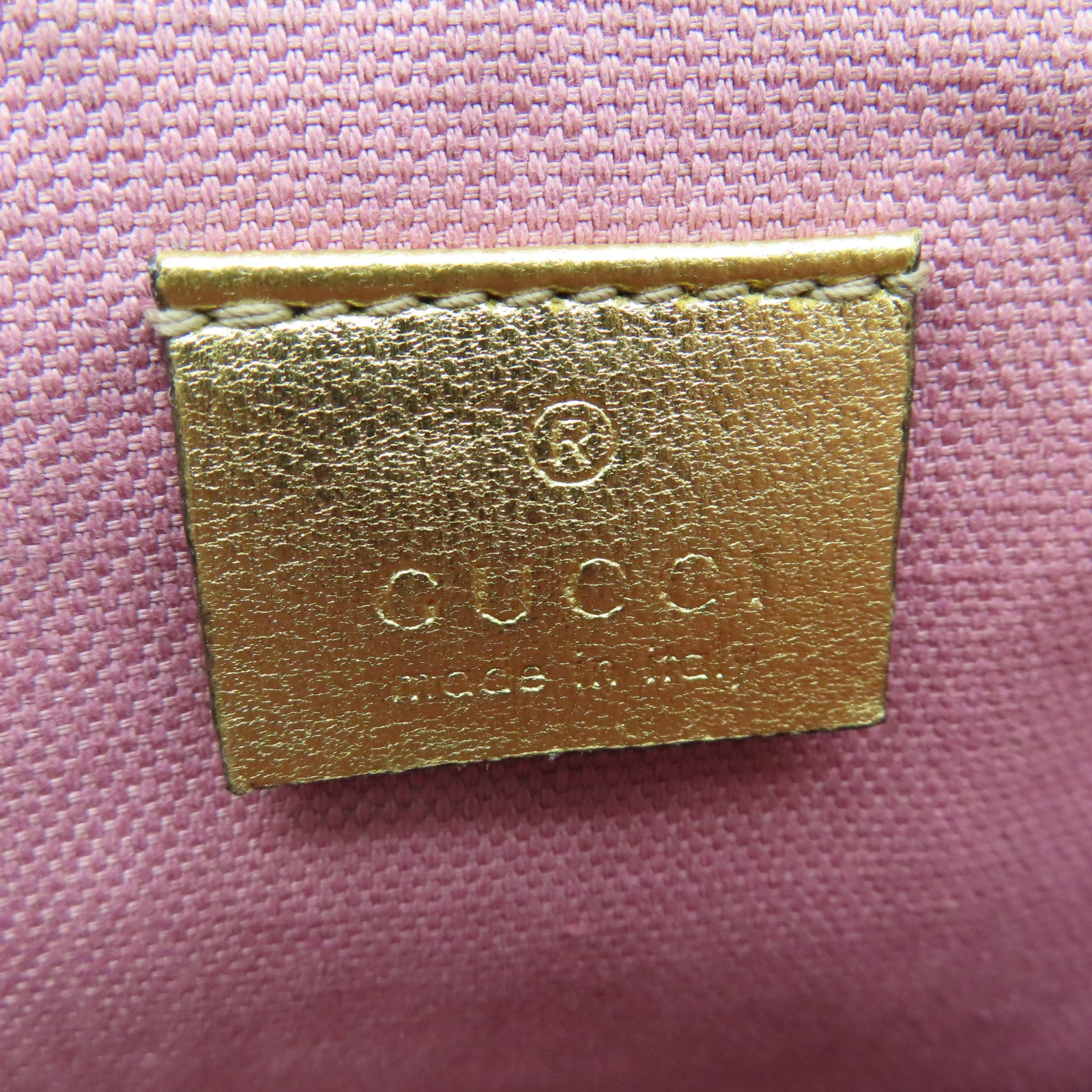 GUCCI 【清倉大減價】皮革Shoulder Bag銀扣肩背袋金色