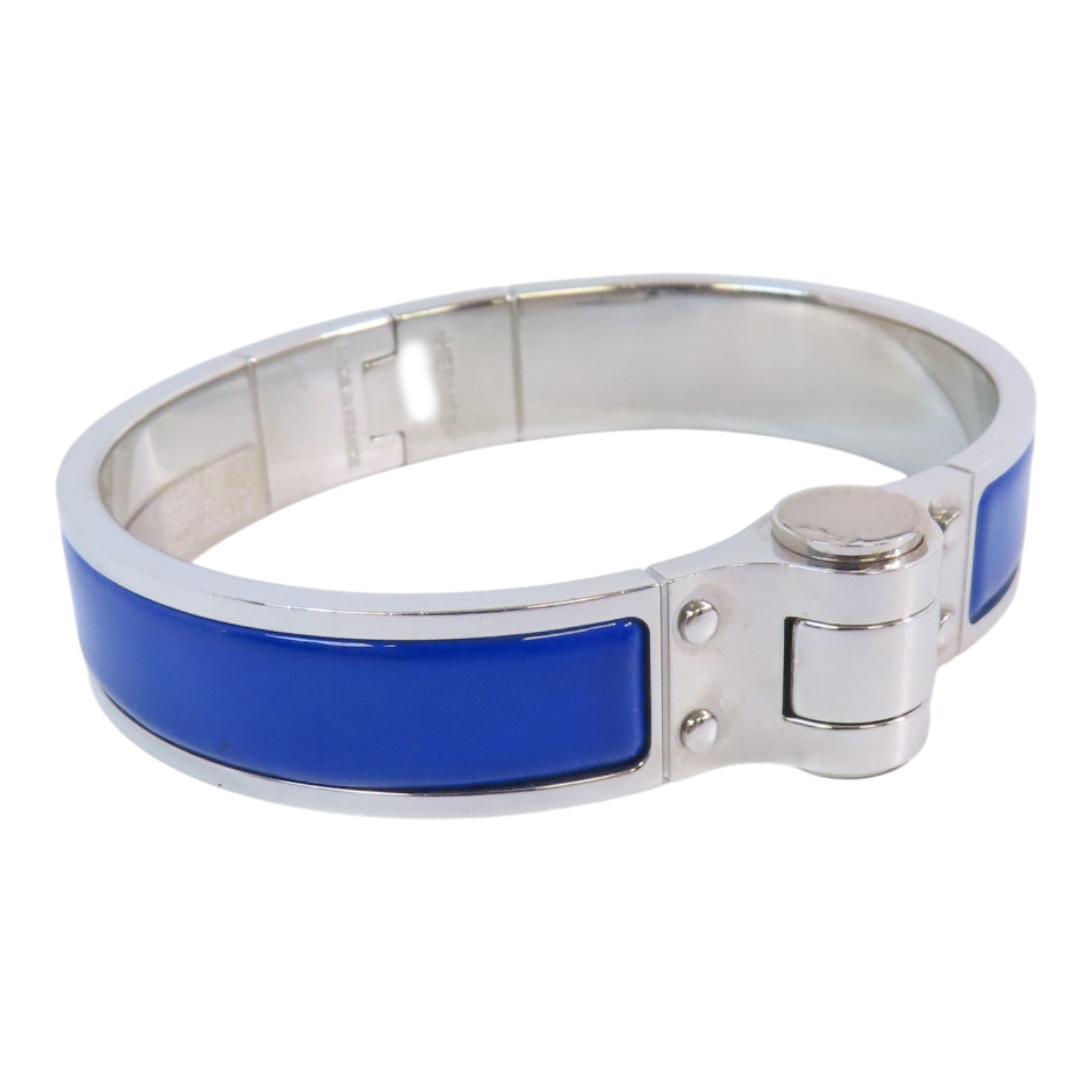 HERMES 金屬/琺瑯Enamel Chamiere Bracelet銀扣手鐲