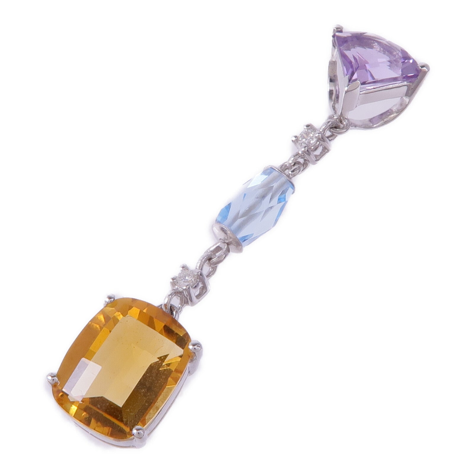 JEWELRY 18K白金Diamond Multi Stone Pendant Top鑽石/多顆寶石吊墜