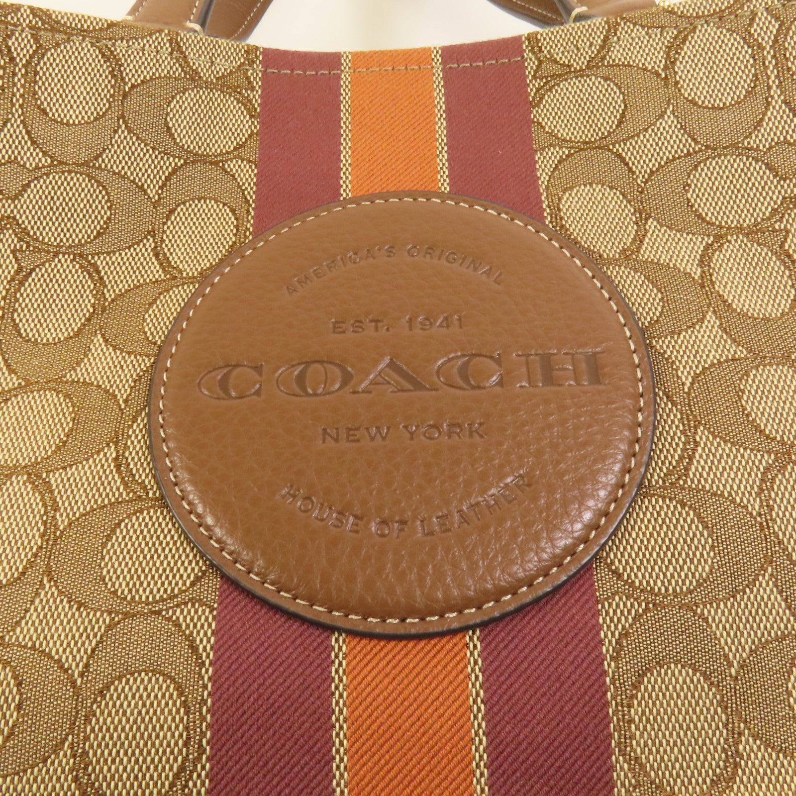 COACH 帆布2 Way Shoulder金扣手挽肩背兩用袋