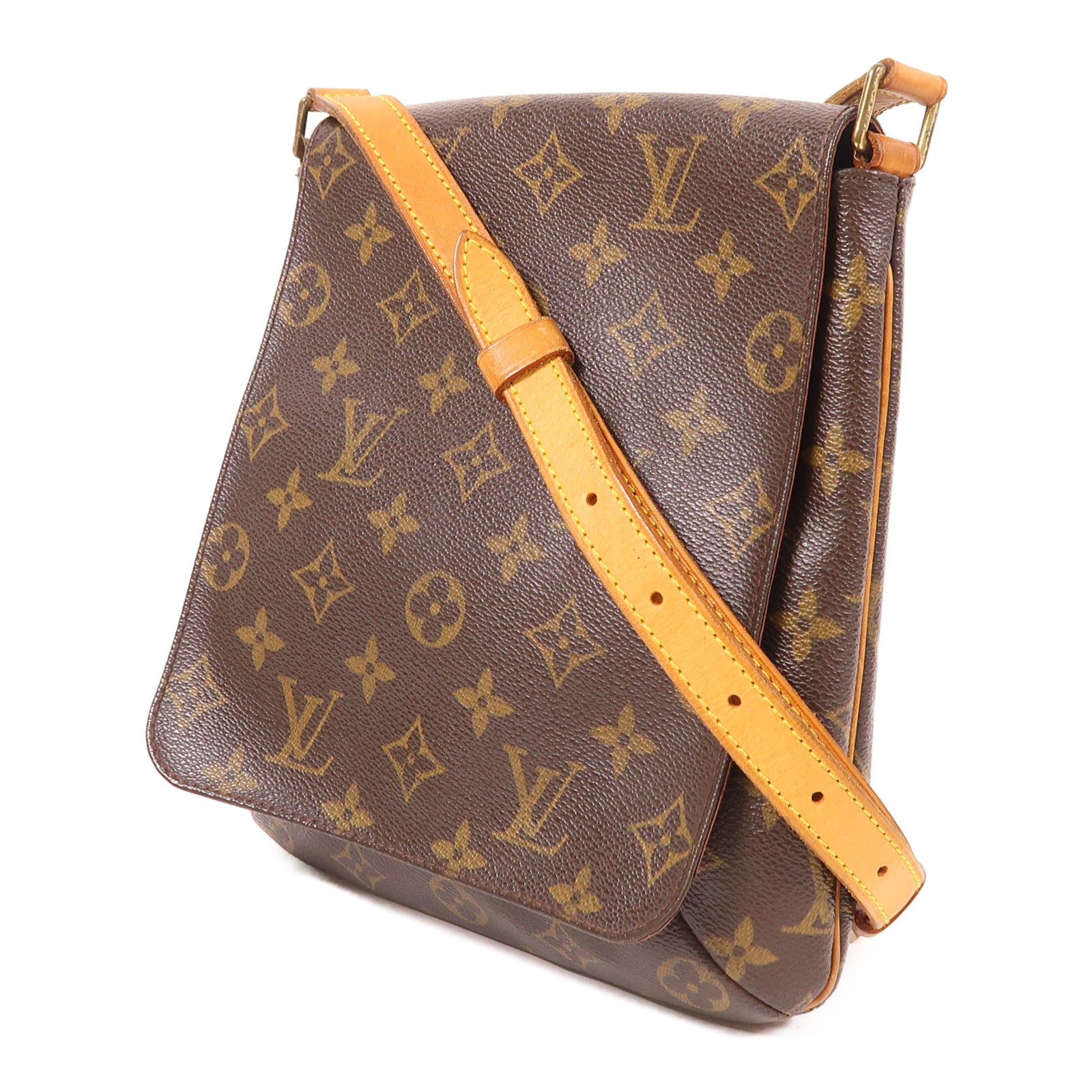 LOUIS VUITTON Monogram Musette Salsa金扣肩背袋棕色