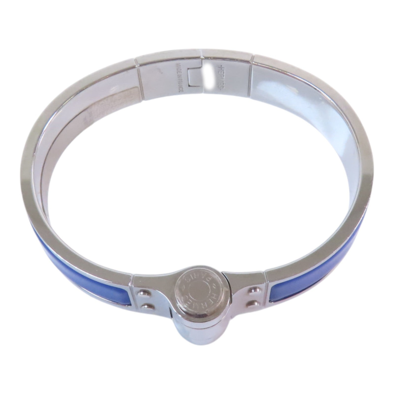 HERMES 金屬/琺瑯Enamel Chamiere Bracelet銀扣手鐲