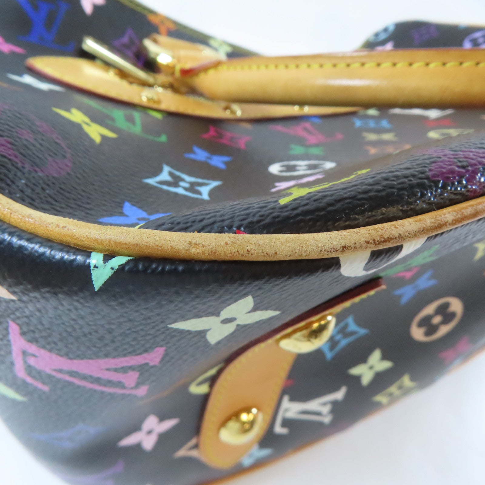 LOUIS VUITTON 【清倉大減價】Monogram Multicolore Rita金扣手挽袋黑色/彩色