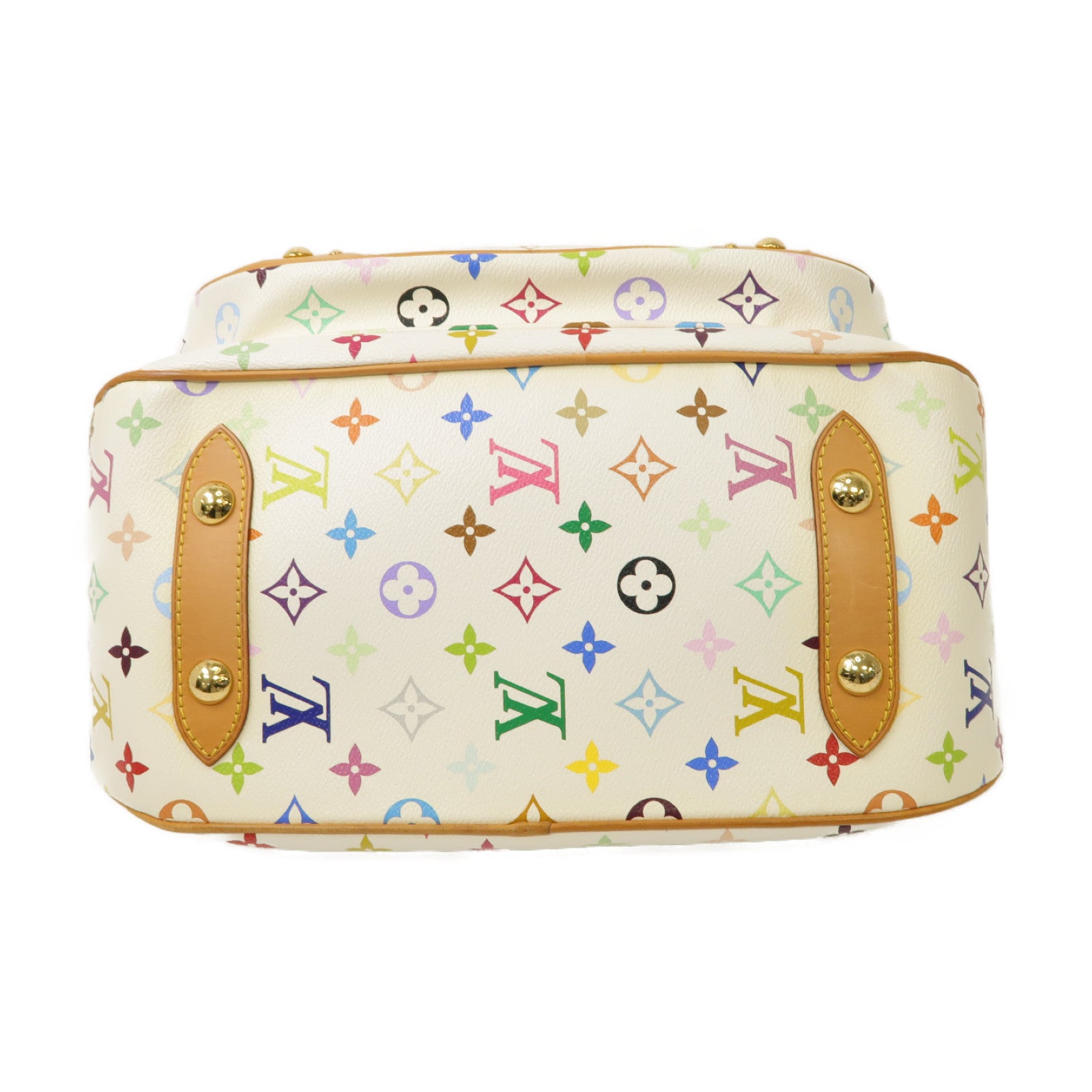 LOUIS VUITTON Monogram Multicolore Rita金扣手挽肩背兩用袋白色