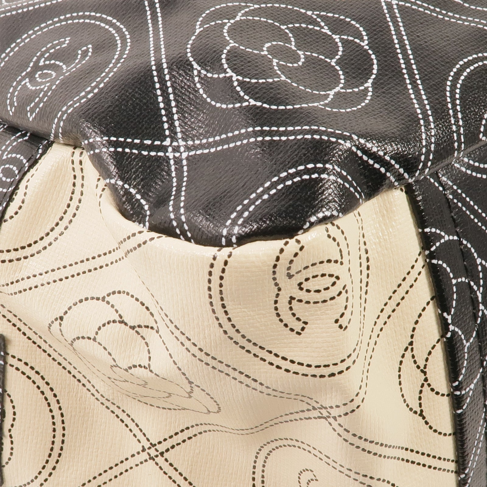 CHANEL 塗層帆布2 Way Tote銀扣手挽肩背兩用袋