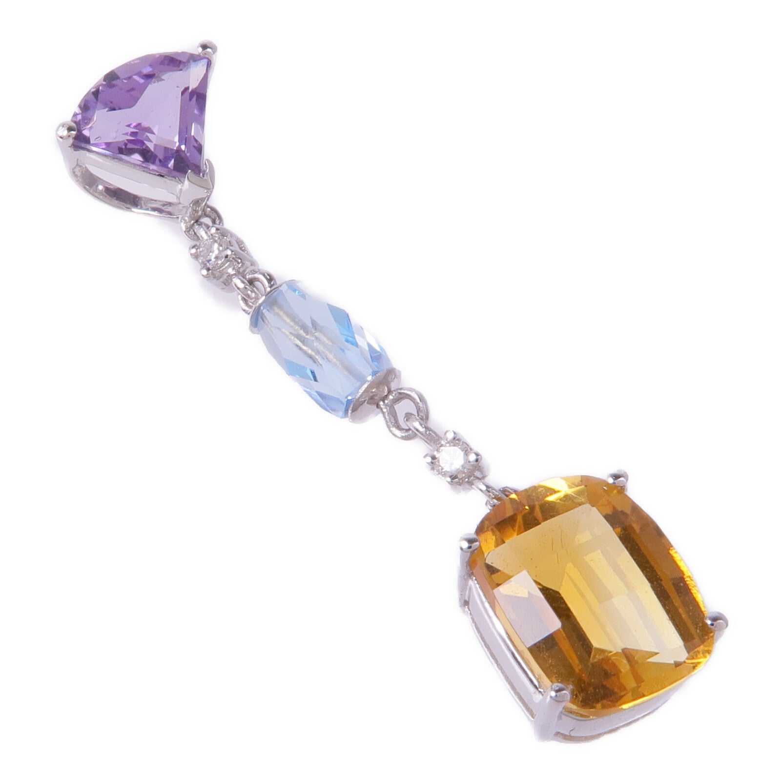 JEWELRY 18K白金Diamond Multi Stone Pendant Top鑽石/多顆寶石吊墜