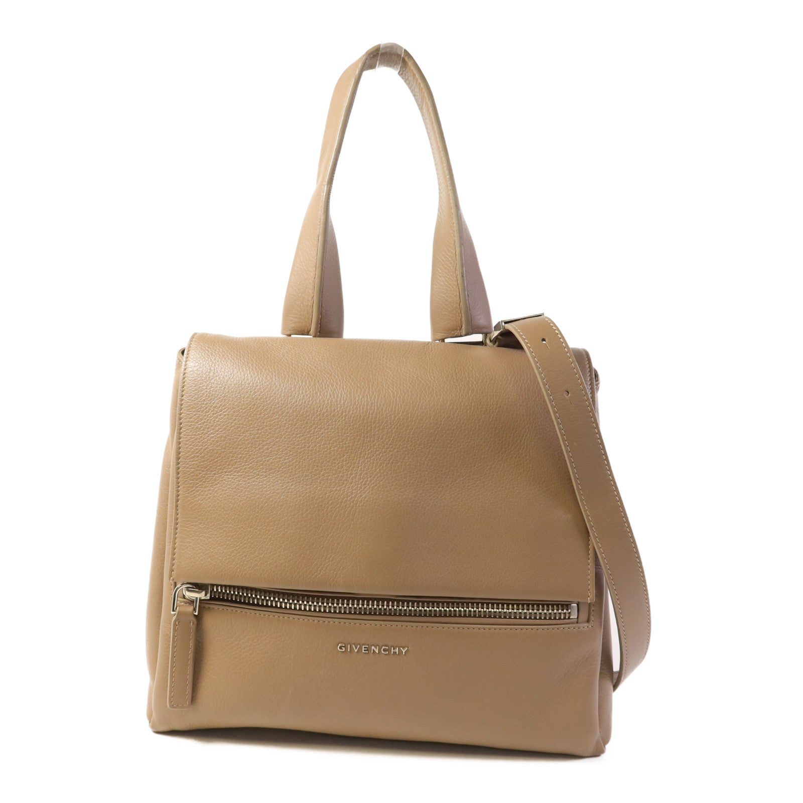 GIVENCHY 牛皮皮革2 Way Shoulder Bag銀扣手挽肩背兩用袋