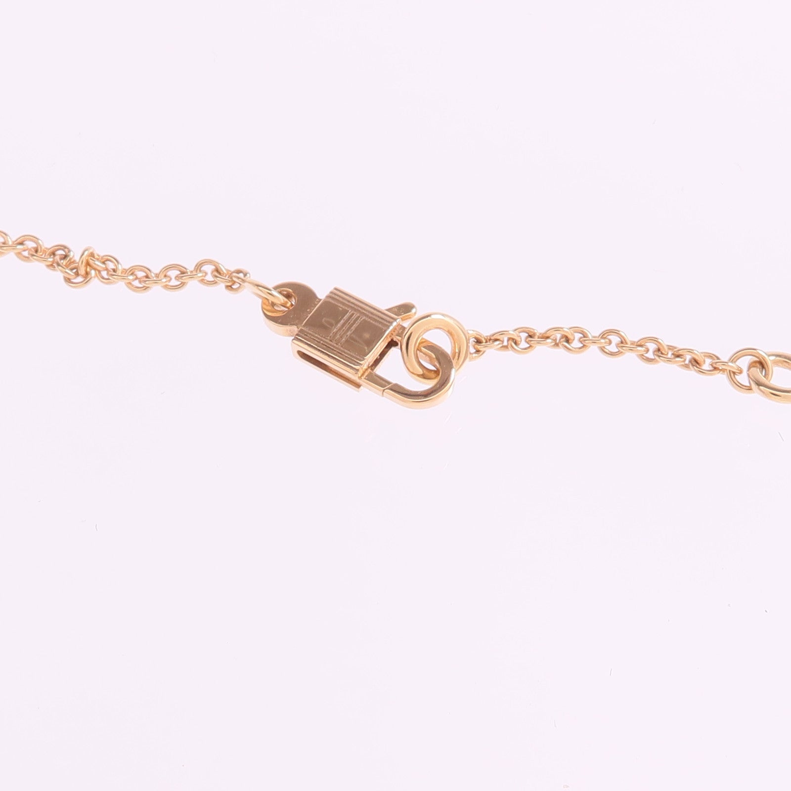HERMES 18K玫瑰金Amulettes Kelly Pendant鑽石項鍊