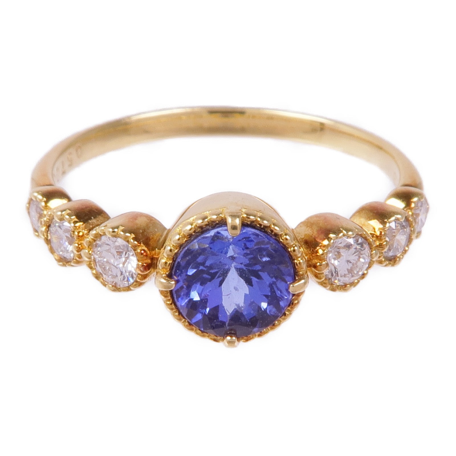 JEWELRY 18K黃金Tanzanite Diamond Ring坦桑石/鑽石US#6.25