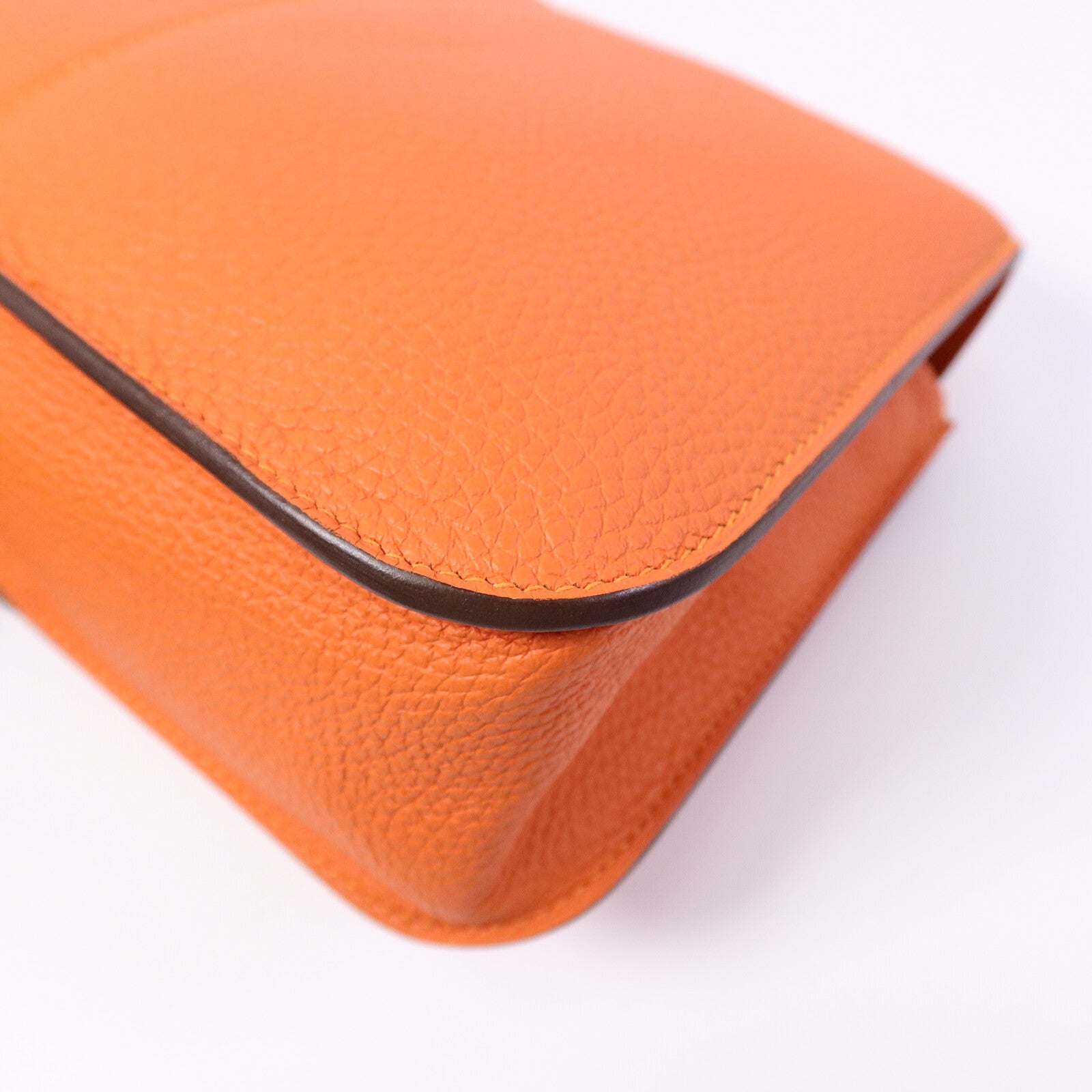 HERMES Clemence皮革Halzan 25手挽肩背兩用袋Feu