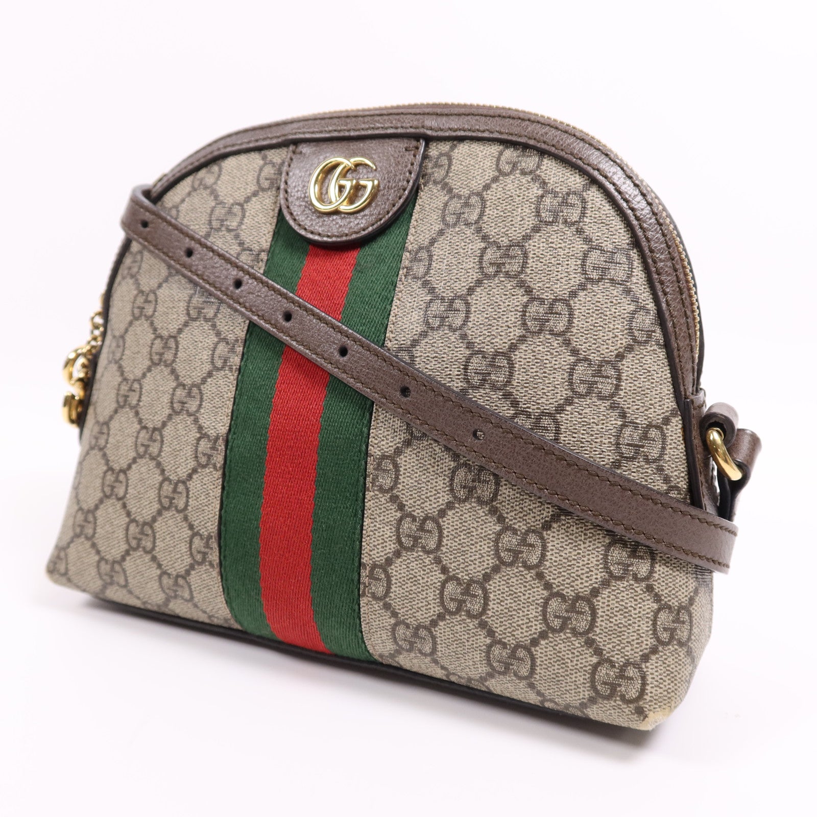 GUCCI 塗層帆布GG Ophidia金扣肩背袋