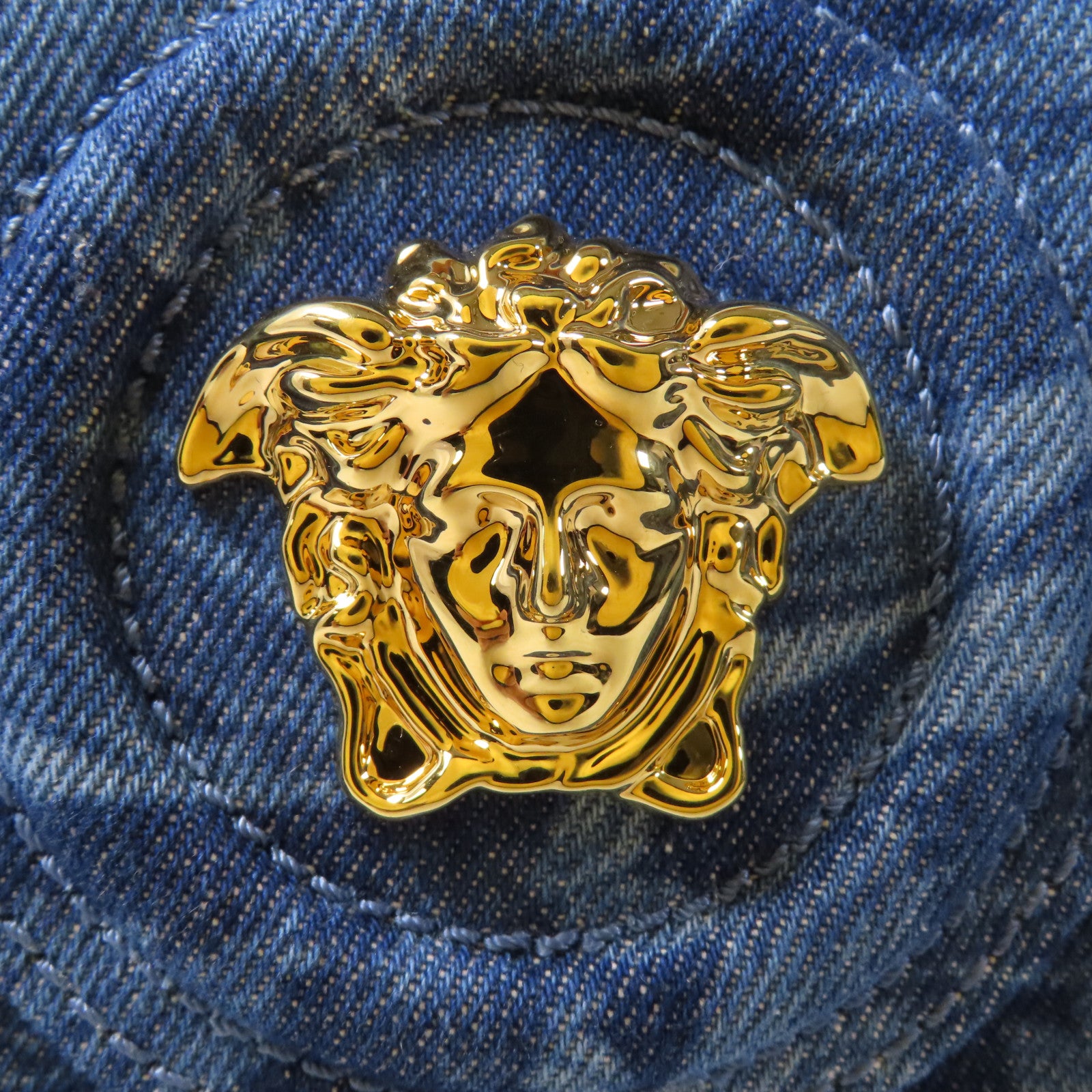 VERSACE 牛仔布Shoulder Bag金扣手挽肩背兩用袋