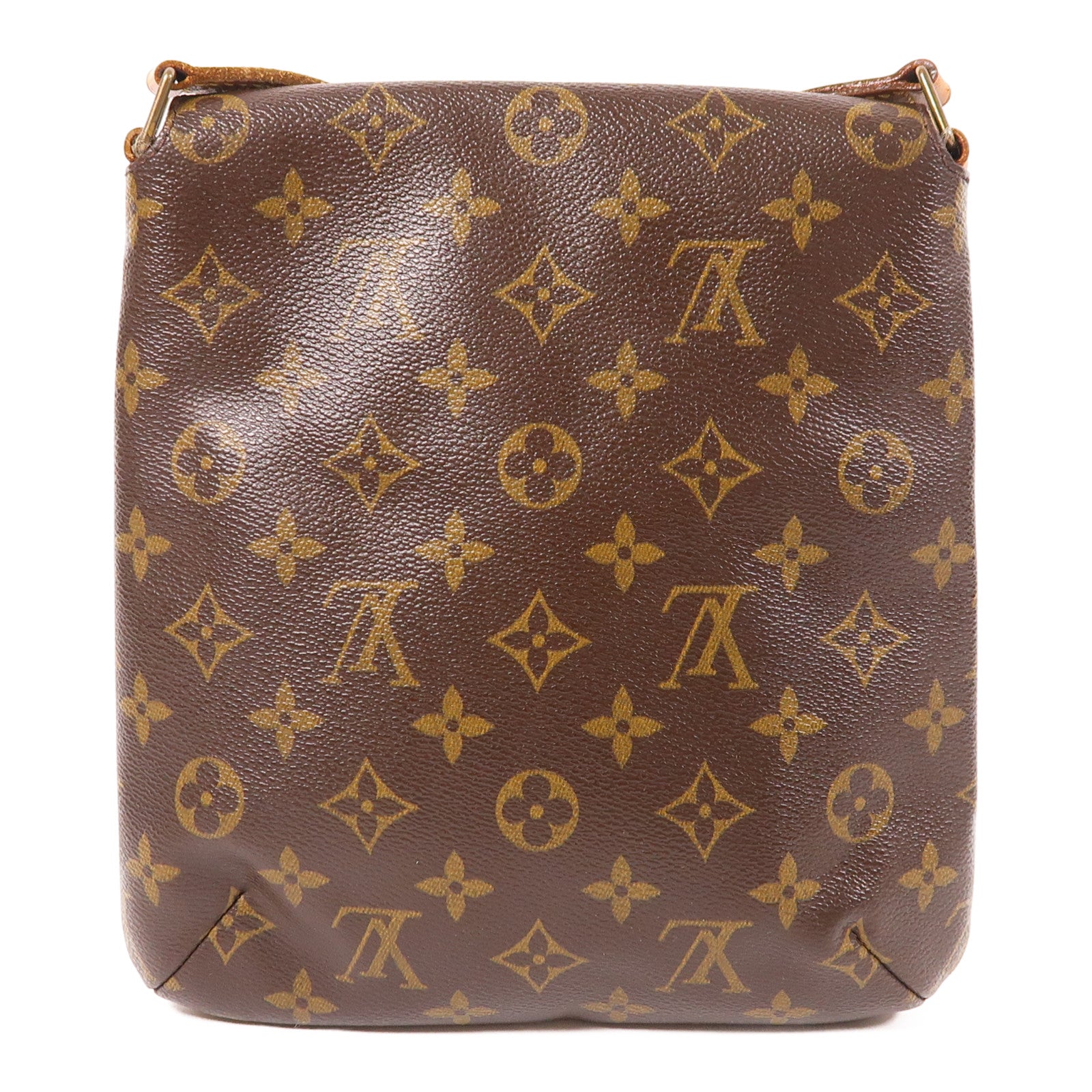 LOUIS VUITTON Monogram Musette Salsa金扣肩背袋棕色