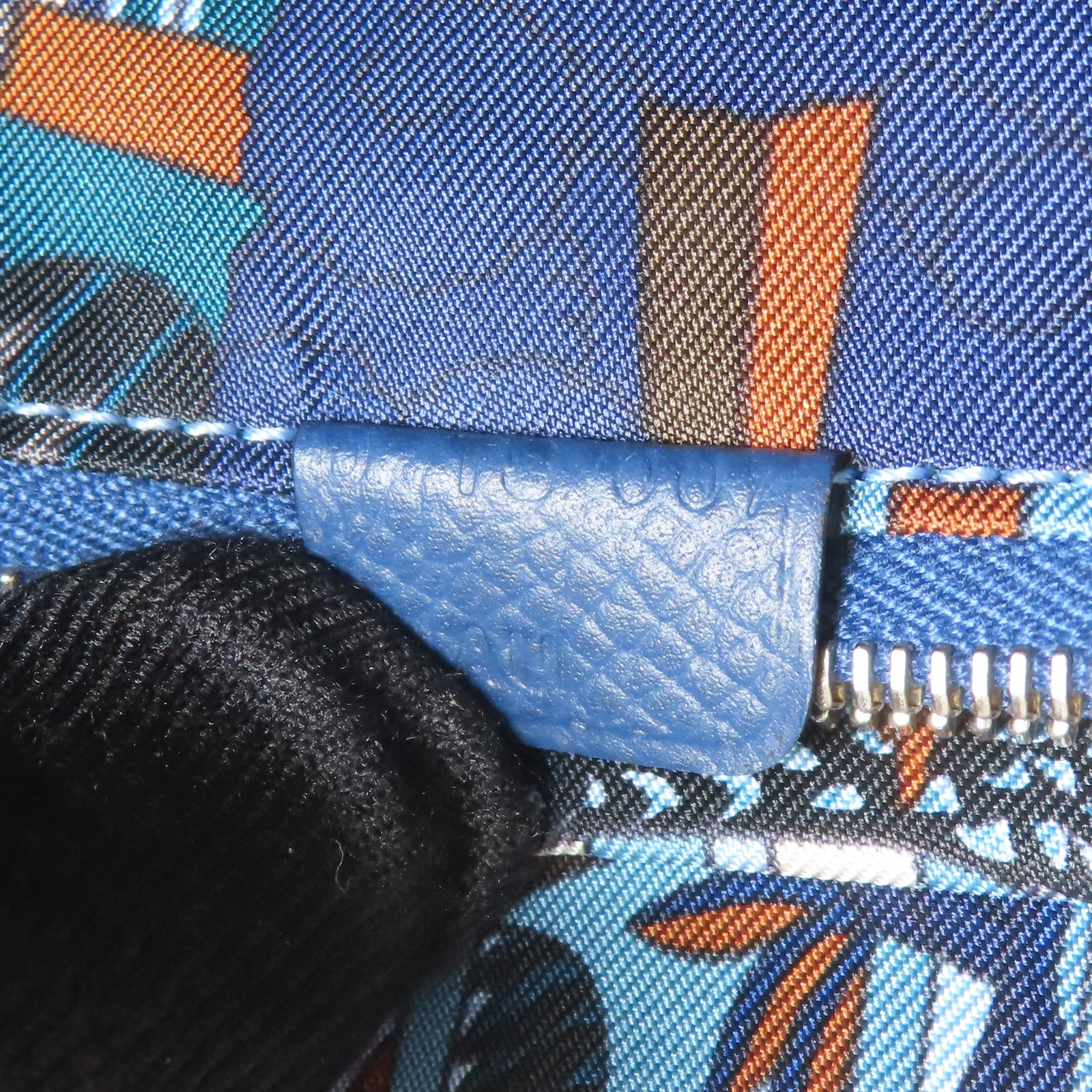 HERMES PHW Silk In Long Wallet Epsom Leather Deep Blue