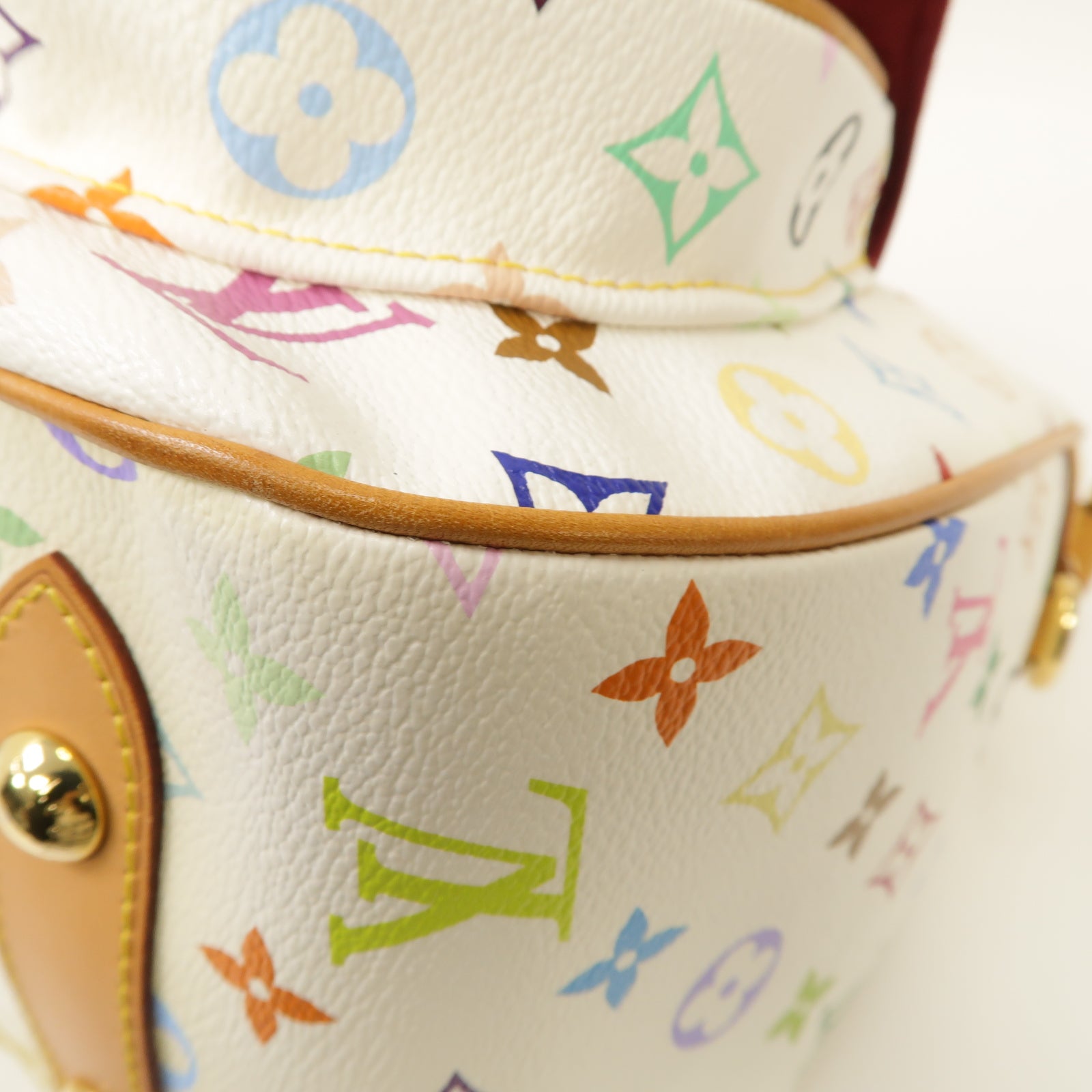 LOUIS VUITTON Monogram Multicolore Rita金扣手挽肩背兩用袋白色