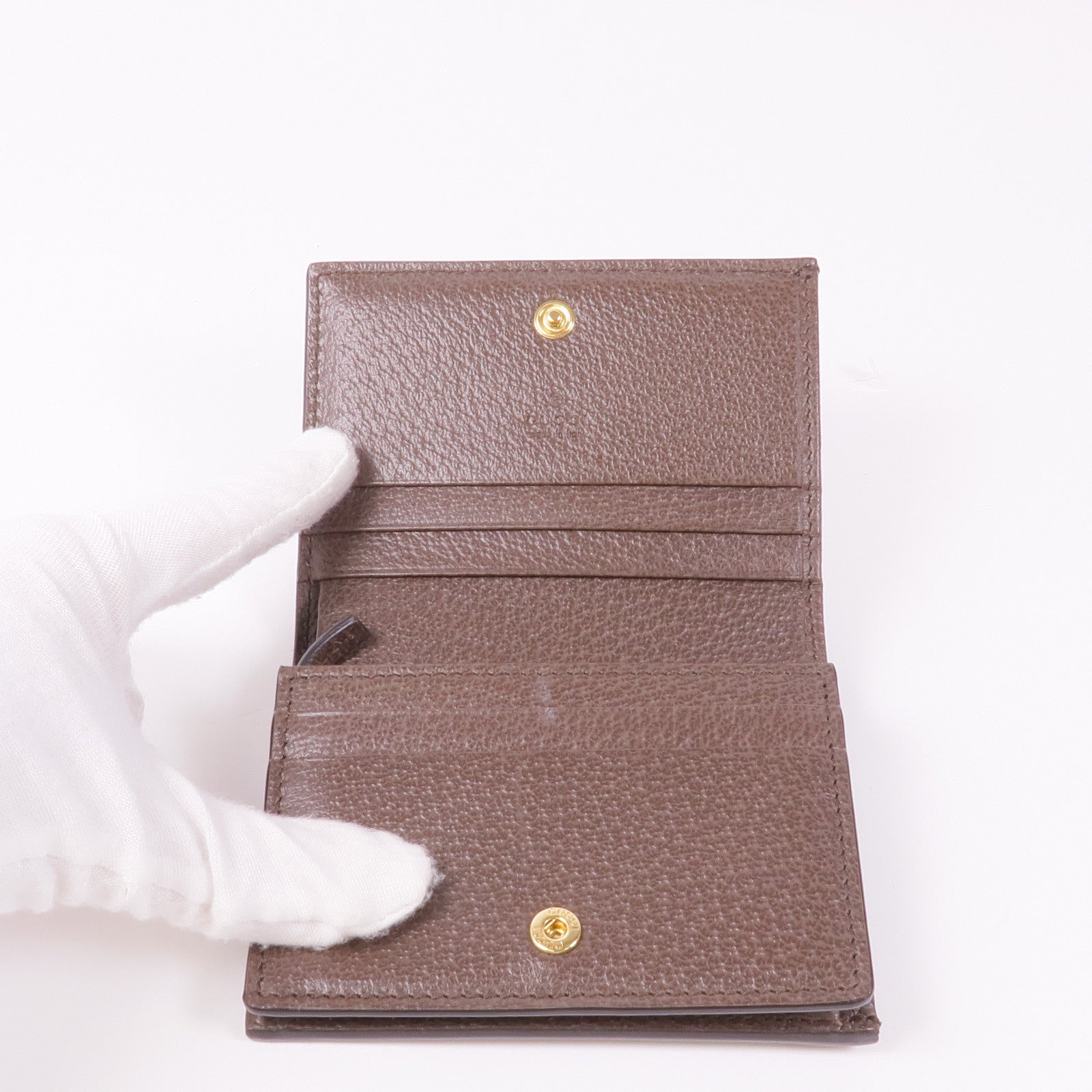 GUCCI 塗層帆布Ophidia GG金扣錢包