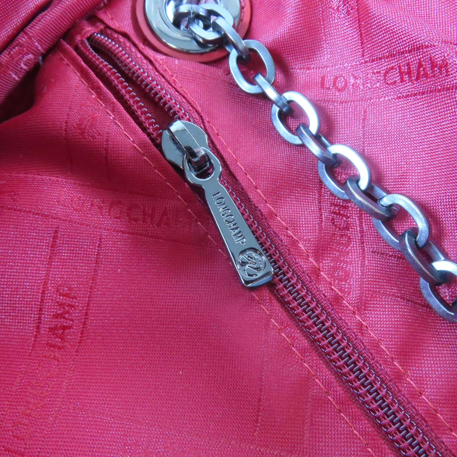 Longchamp 【激減優惠】牛皮皮革Amazone Convertible Belt Bag鏈帶肩背袋/腰包紅色