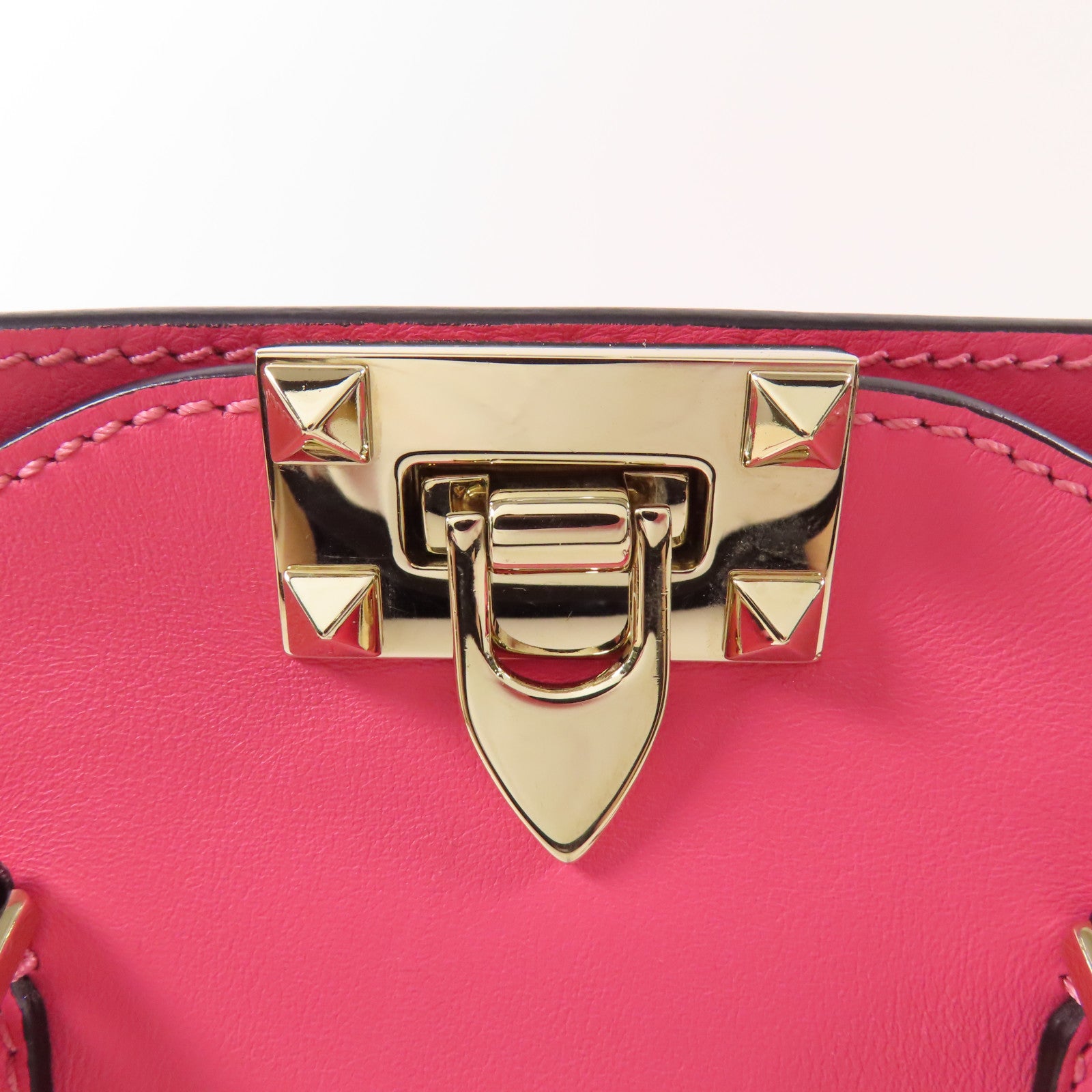 Valentino 牛皮皮革2 Way Shoulder金扣手挽肩背兩用袋