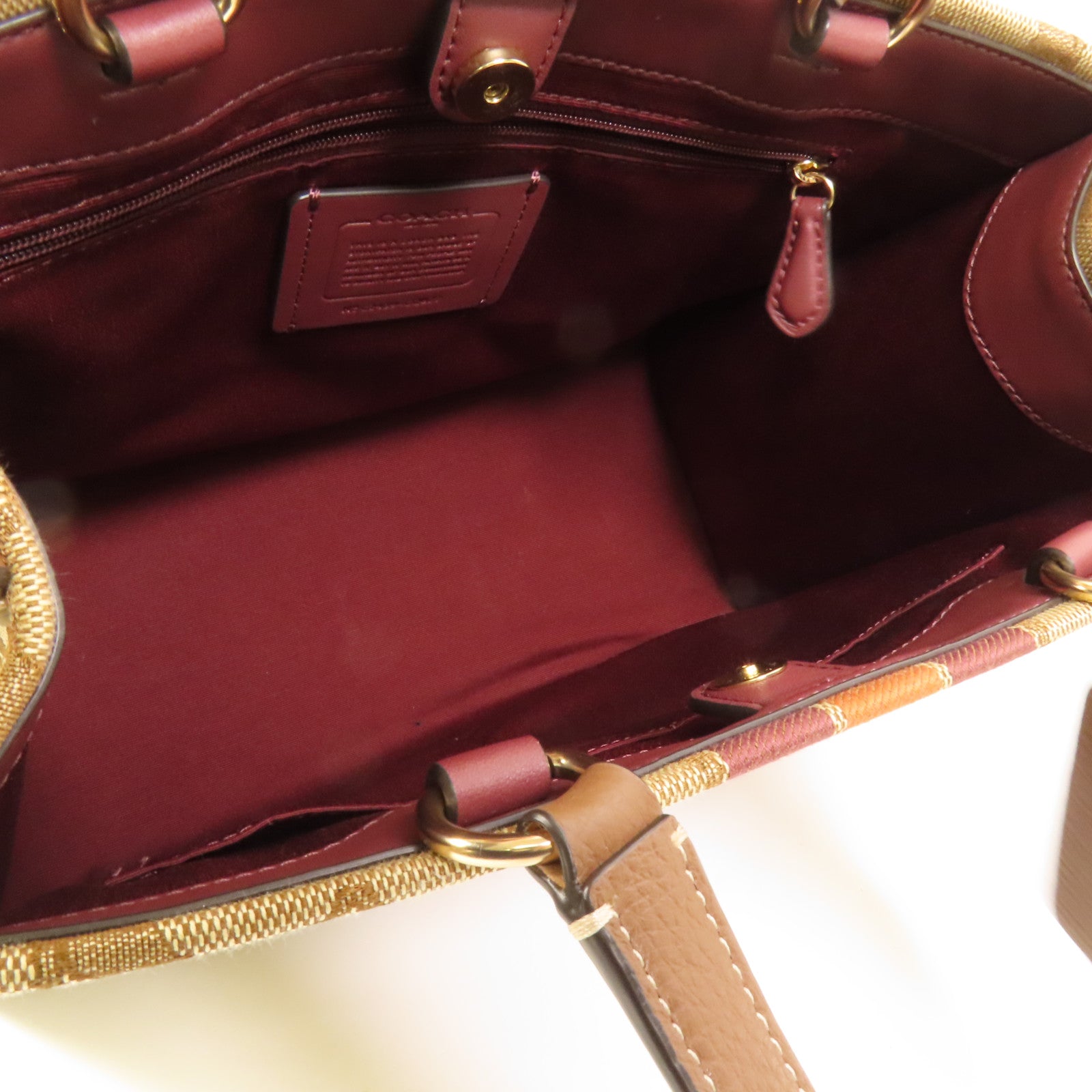 COACH 帆布2 Way Shoulder金扣手挽肩背兩用袋