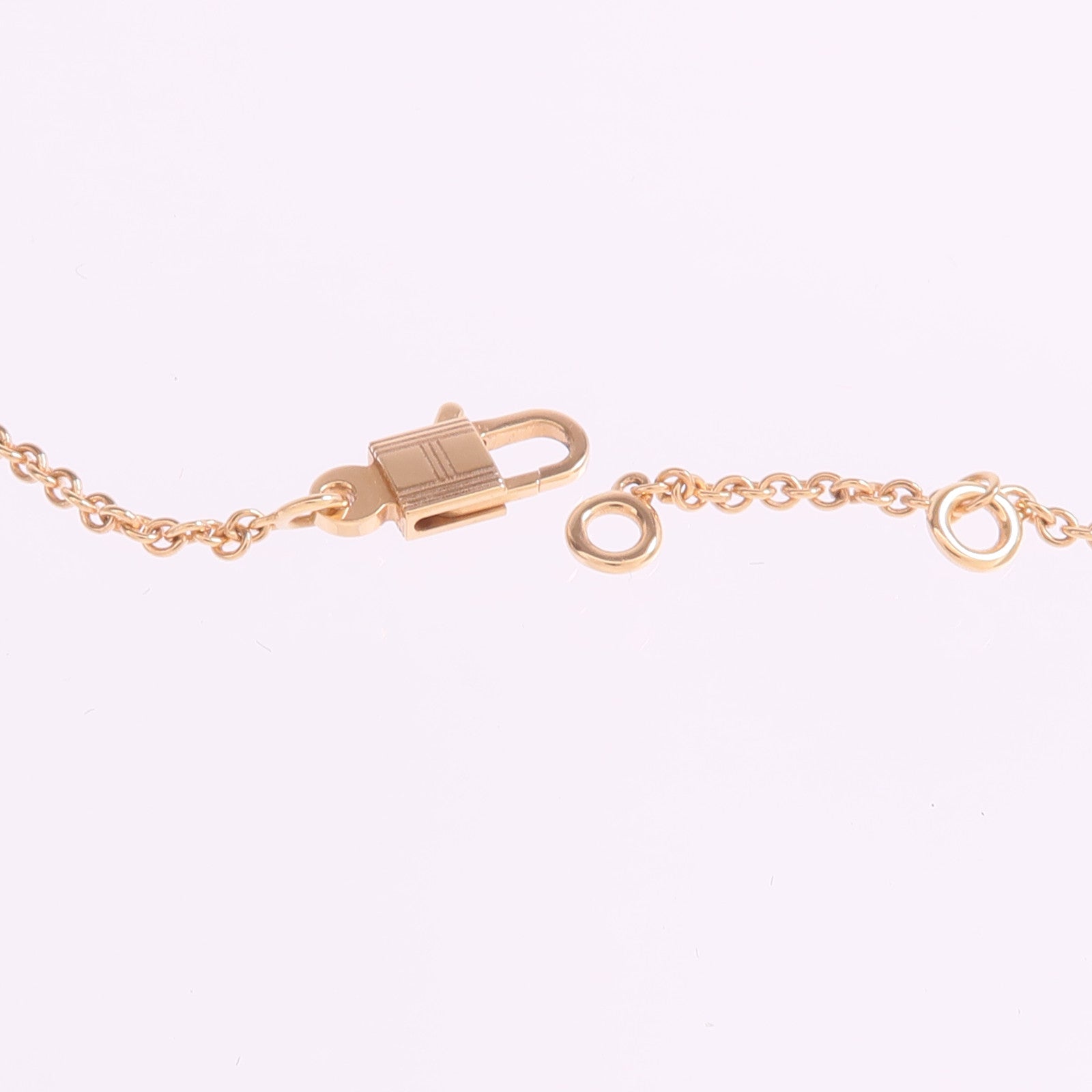 HERMES 18K玫瑰金Amulettes Kelly Pendant鑽石項鍊