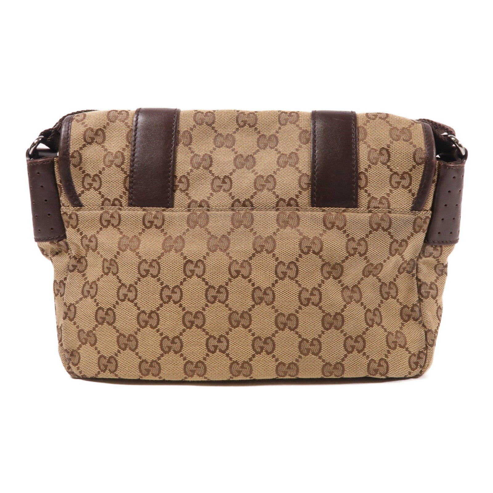 GUCCI 帆布Shoulder Bag銀扣肩背袋