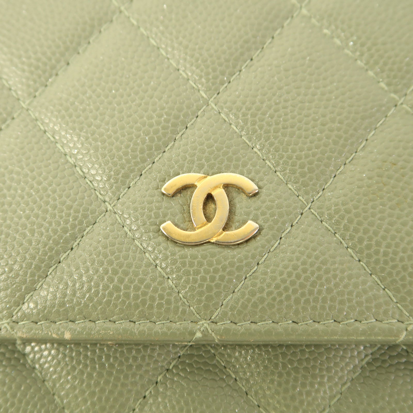 CHANEL 牛皮皮革Classic Square WOC金扣鏈帶肩背袋