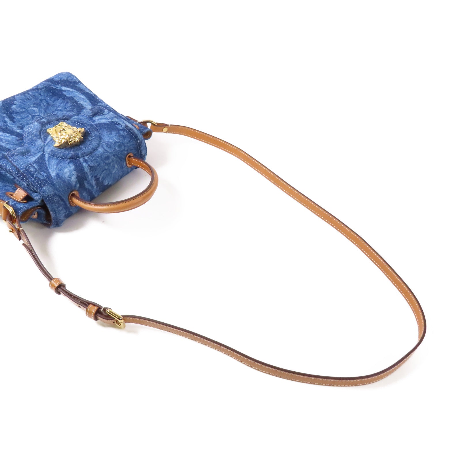 VERSACE 牛仔布Shoulder Bag金扣手挽肩背兩用袋